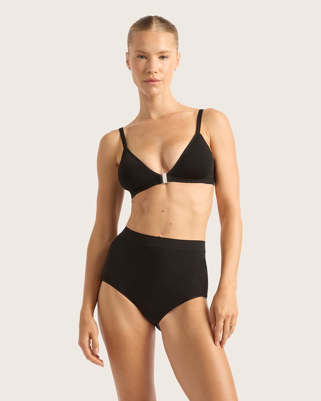 LYOLYTE Full Low Leg Briefs for Women - Comfortable Cotton Underwear - Black - Perfect for Everyday Wear, Workout & Lounge