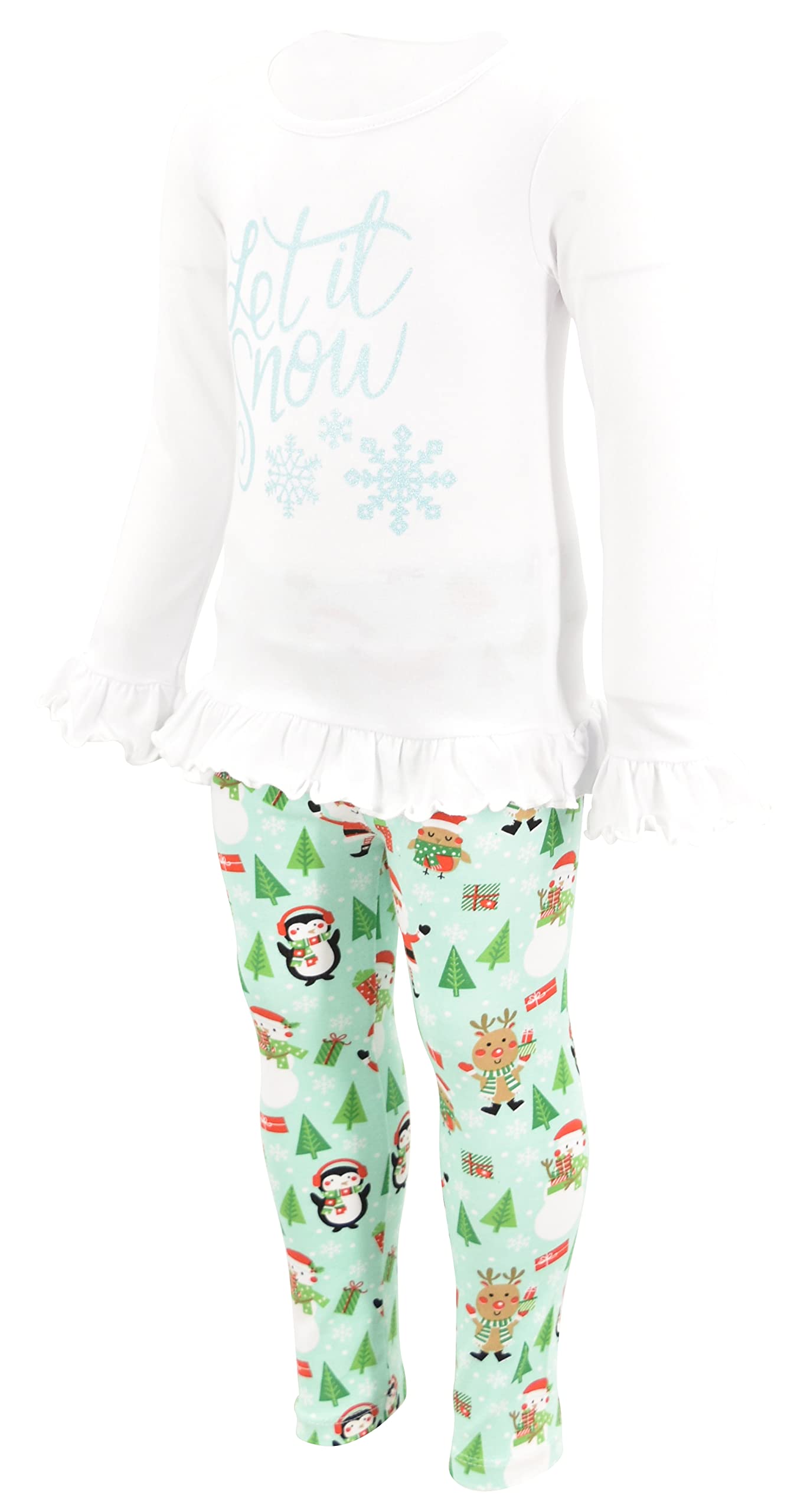 Girls 2-Piece Leggings Outfit with Ruffle Waist - Toddler Clothes Set for Playtime