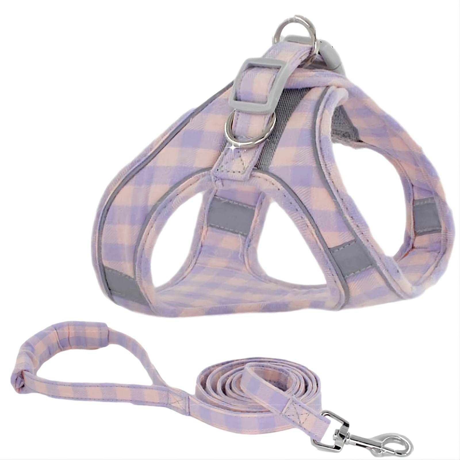 Personalized Plaid Dog Harness for Large, Medium & Small Dogs - No Pull, Easy Walk, Anti-Choke Vest for Bulldogs, Pitbulls & Puppies - Perfect for Walking, Training & Outdoor Adventures