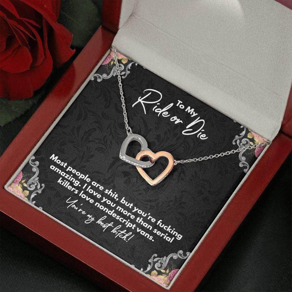 My Ride or Die Sister Necklace - Best Friend Heart Jewelry Gift for Unbiological Sisters | Perfect for Birthdays, Anniversaries & Friendship Day