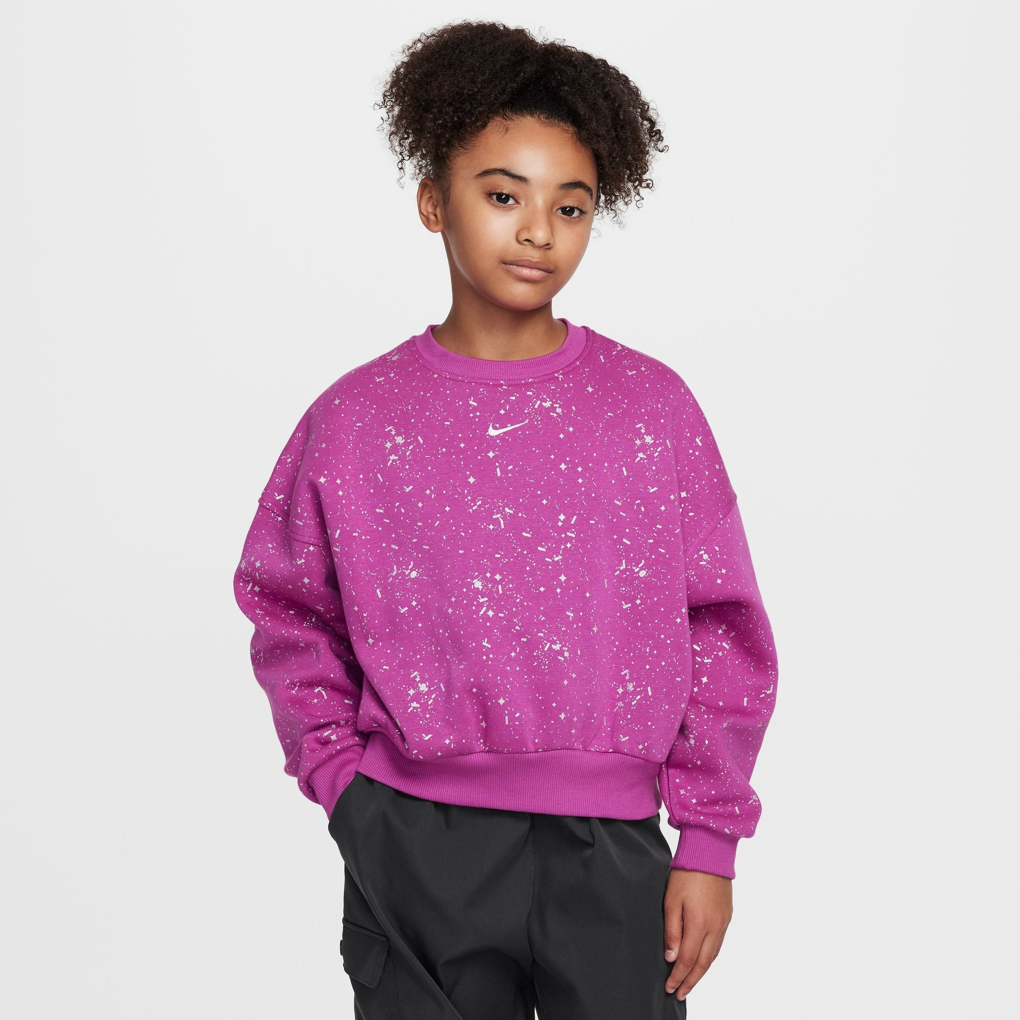 Nike Girls' Sparkle Sweatshirt for Youth - Soft & Stylish Pullover Hoodie for School, Sports & Everyday Wear
