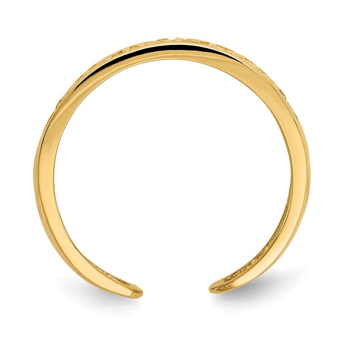 14k Yellow Gold Satin Polished Greek Key Toe Ring for Women - Elegant Foot Jewelry for Beach, Sandals & Summer Outfits