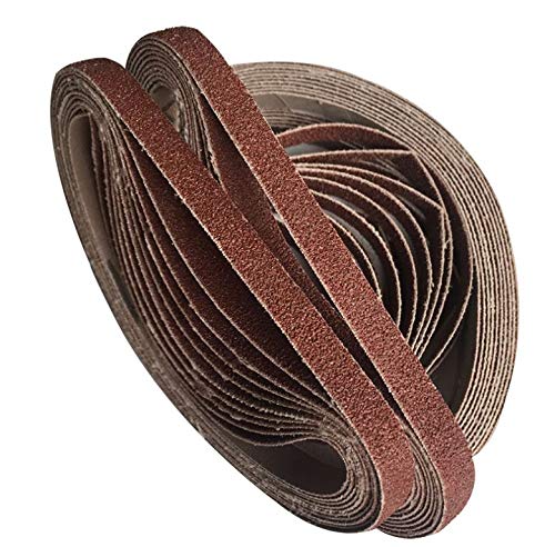 10-Piece 330x10mm Abrasive Belt Sander Sanding Belts for Metal & Wood Polishing, Deburring - Grit 36/40/60/80/120/180/240/320/400/600 (Grit 60) - Perfect for DIY Projects, Woodworking & Metalworking