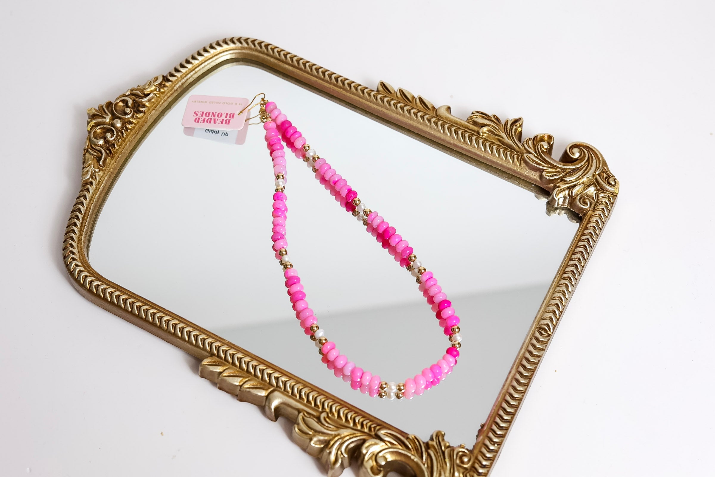 Pink Skies Gemstone Beaded Necklace for Women – Elegant Bohemian Jewelry for Parties, Weddings & Everyday Wear