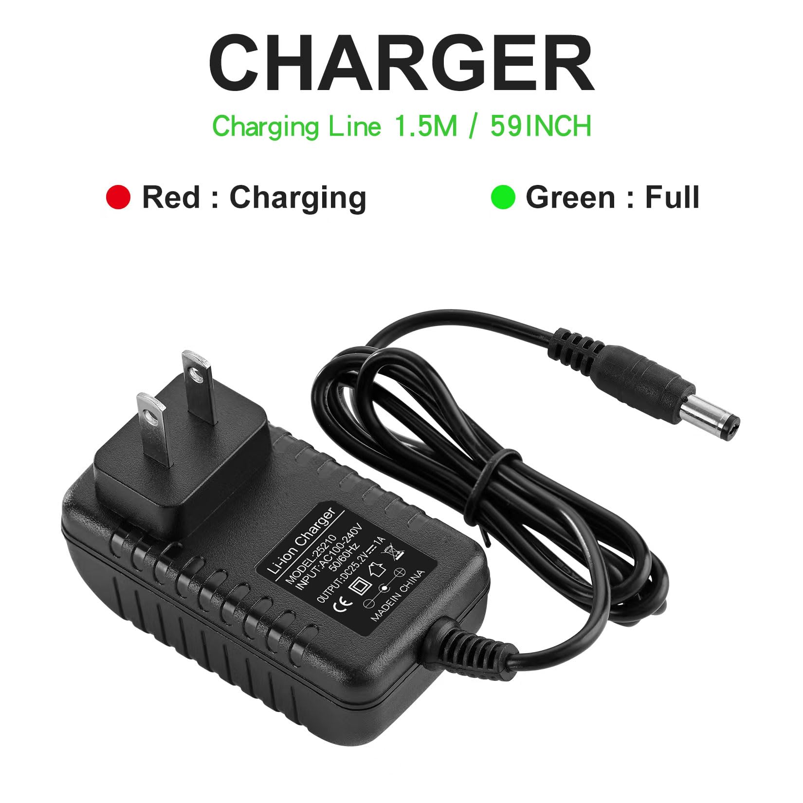24V 1A Massage Gun Charger - 25.2V Power Adapter for Deep Tissue Massagers | Perfect for Home Gym, Physical Therapy & Muscle Recovery