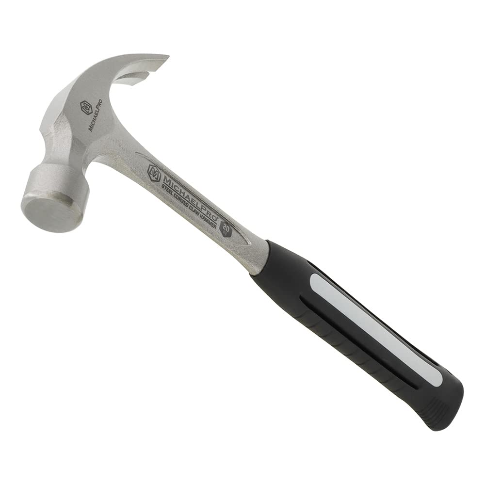 MichaelPro 20oz Solid Steel Rip Claw Hammer - Heavy Duty One Piece Construction with Curved Claw (MP004006) - Perfect for Construction, Woodworking & DIY Home Projects