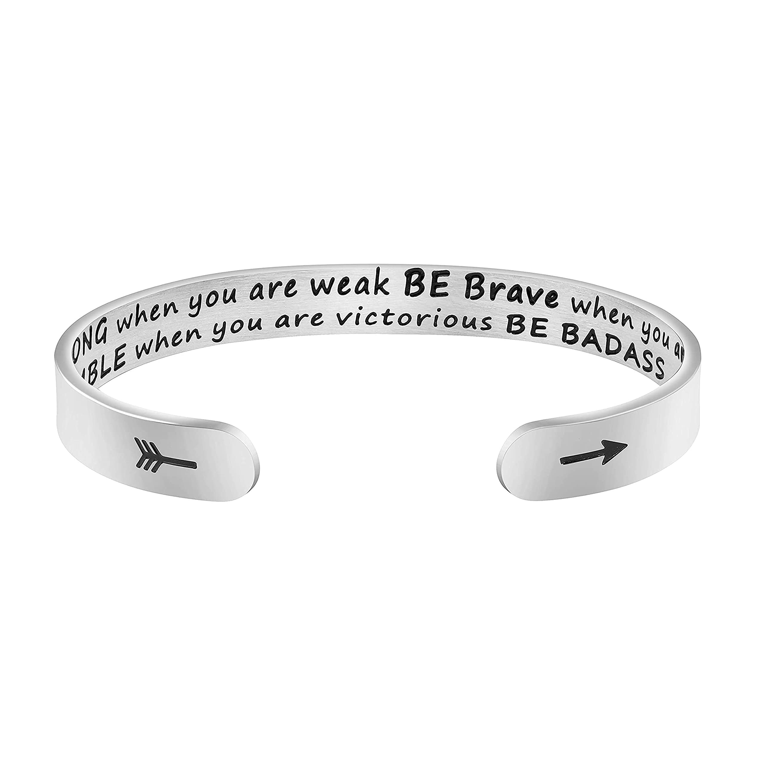 **JoycuFF Inspirational Bracelets for Women - Engraved Motivational Cuff Bangle, Christmas & Birthday Gift for Her - Perfect for Daily Wear, Work, or Special Occasions**