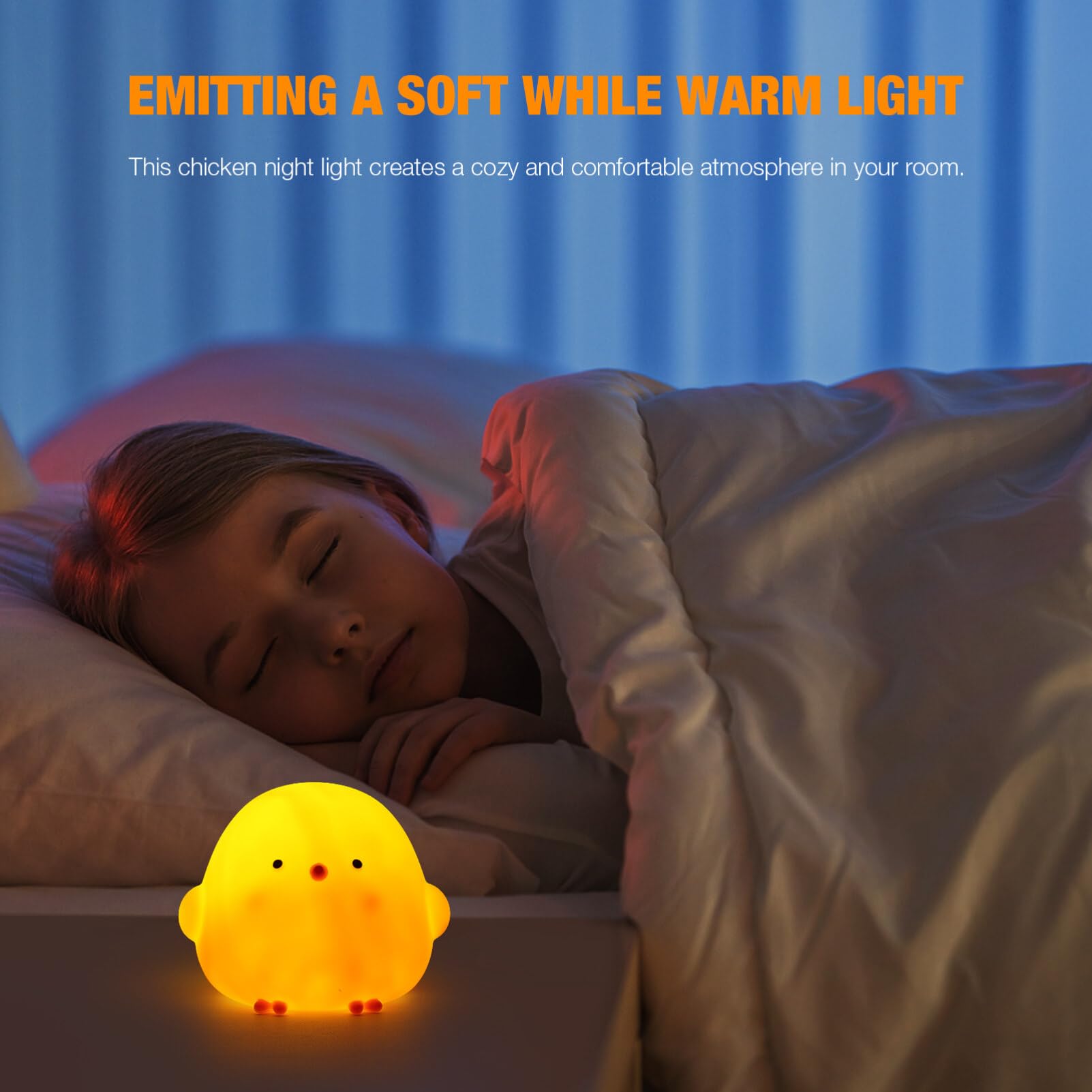 VANZACK Cute Easter Chick Night Light - Soft Glow LED Lamp for Kids Room, Nursery, Bedroom Decor - Perfect for Easter Decorations, Baby Showers, and Children's Bedside Nightlight