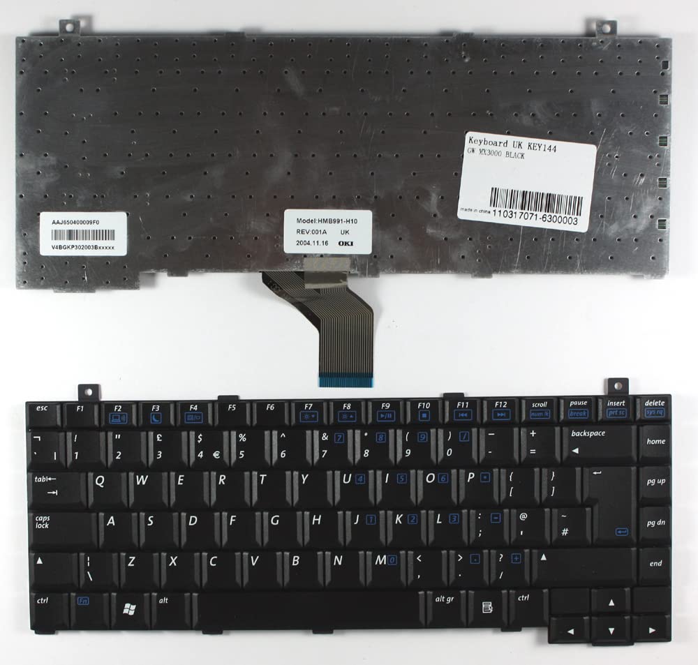 Black Replacement Laptop Keyboard for Gateway K020303Q1 - UK Layout | Compatible with Gateway Notebooks | Perfect for Typing, Gaming & Office Work