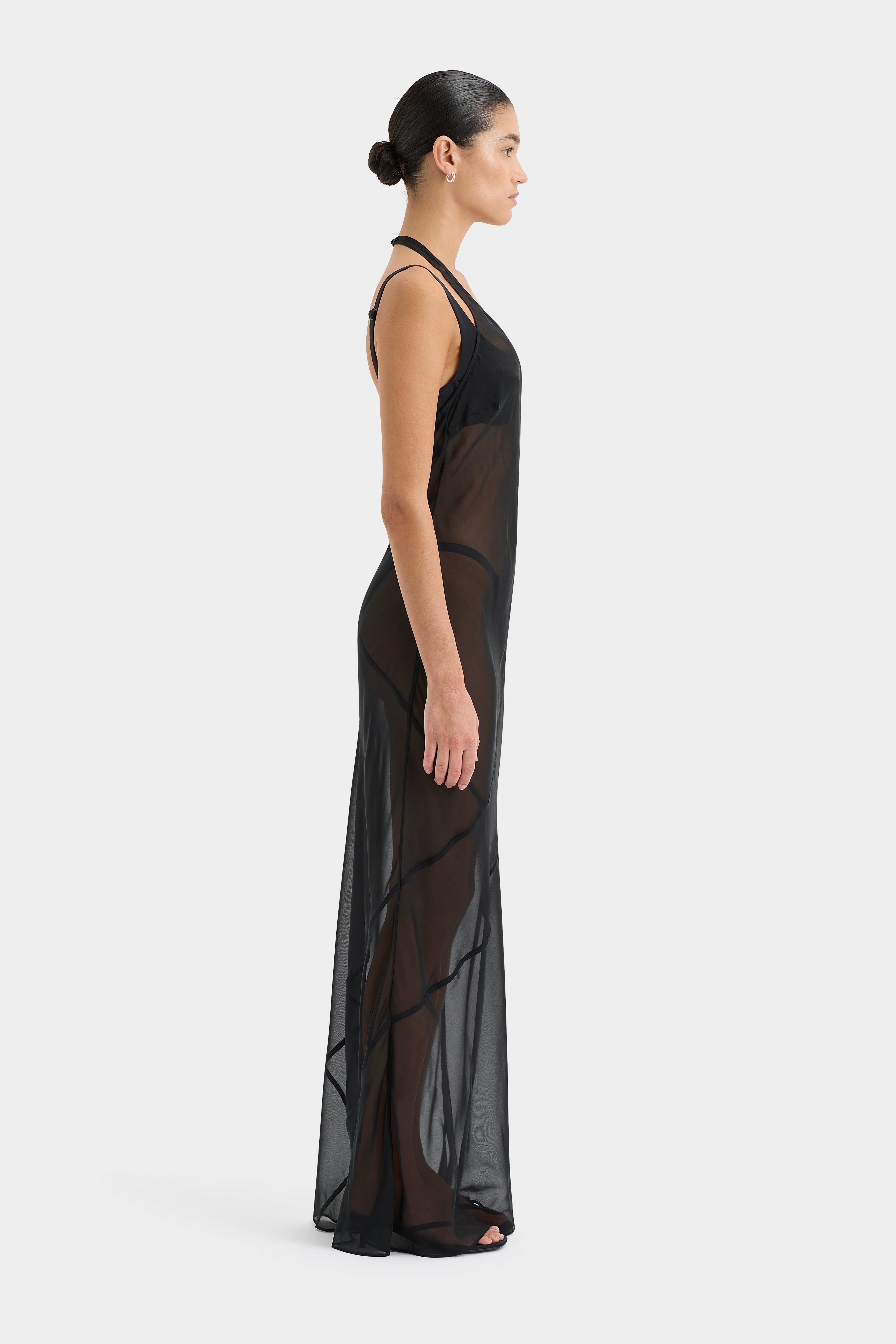 Sexy Strobe Halter Dress for Women - Clubwear Party Dress with Rhinestone Straps & High Slit - Perfect for Night Out, Bachelorette Party, and Date Night