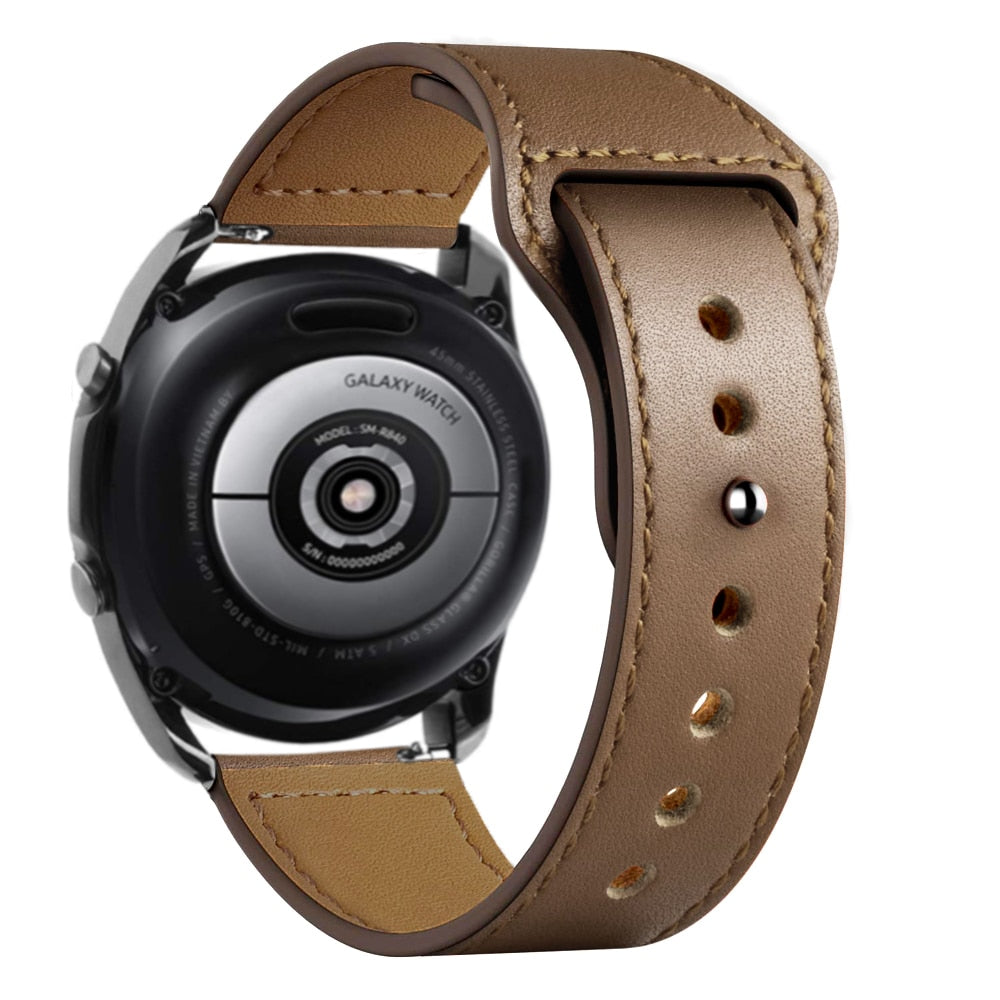 Premium Genuine Leather Bands for Amazfit Smartwatch - Replacement Strap for Amazfit GTS/GTR Series - Comfortable & Durable for Workout, Office & Daily Wear