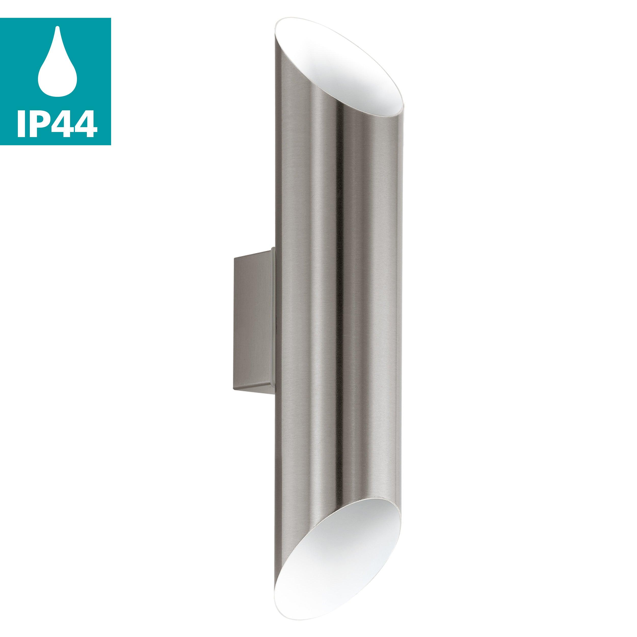 Eglo Agolada Stainless Steel Up & Down LED Outdoor Wall Light - Waterproof Exterior Lighting for Patio, Garden, Porch & Garage