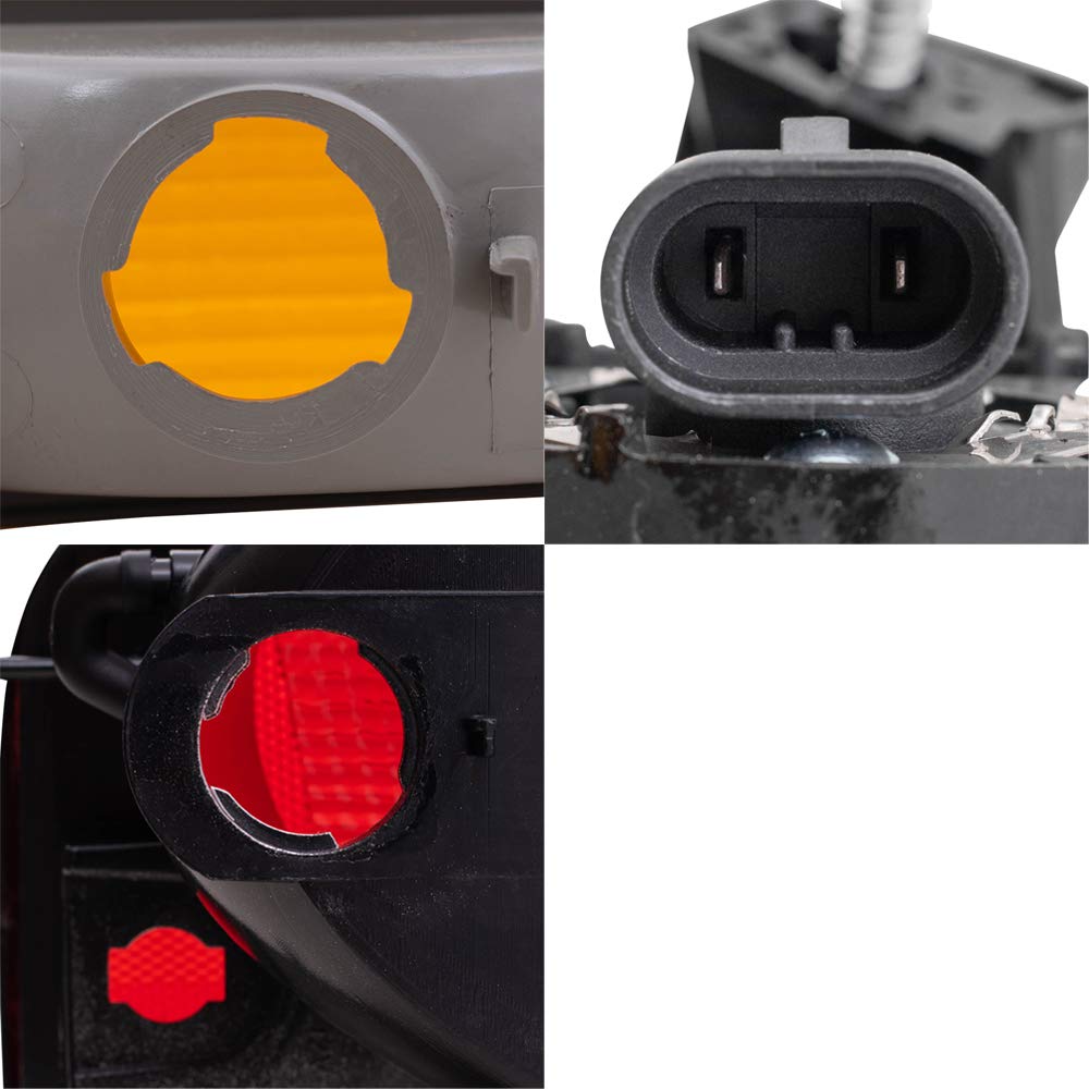 Brock Replacement Headlights & Signal Lights - 6 Piece Set for 1998-2004 Chevy S10 (Driver & Passenger Side, Black Edge, No Fog Lights) - Perfect for Night Driving & Vehicle Restoration Projects