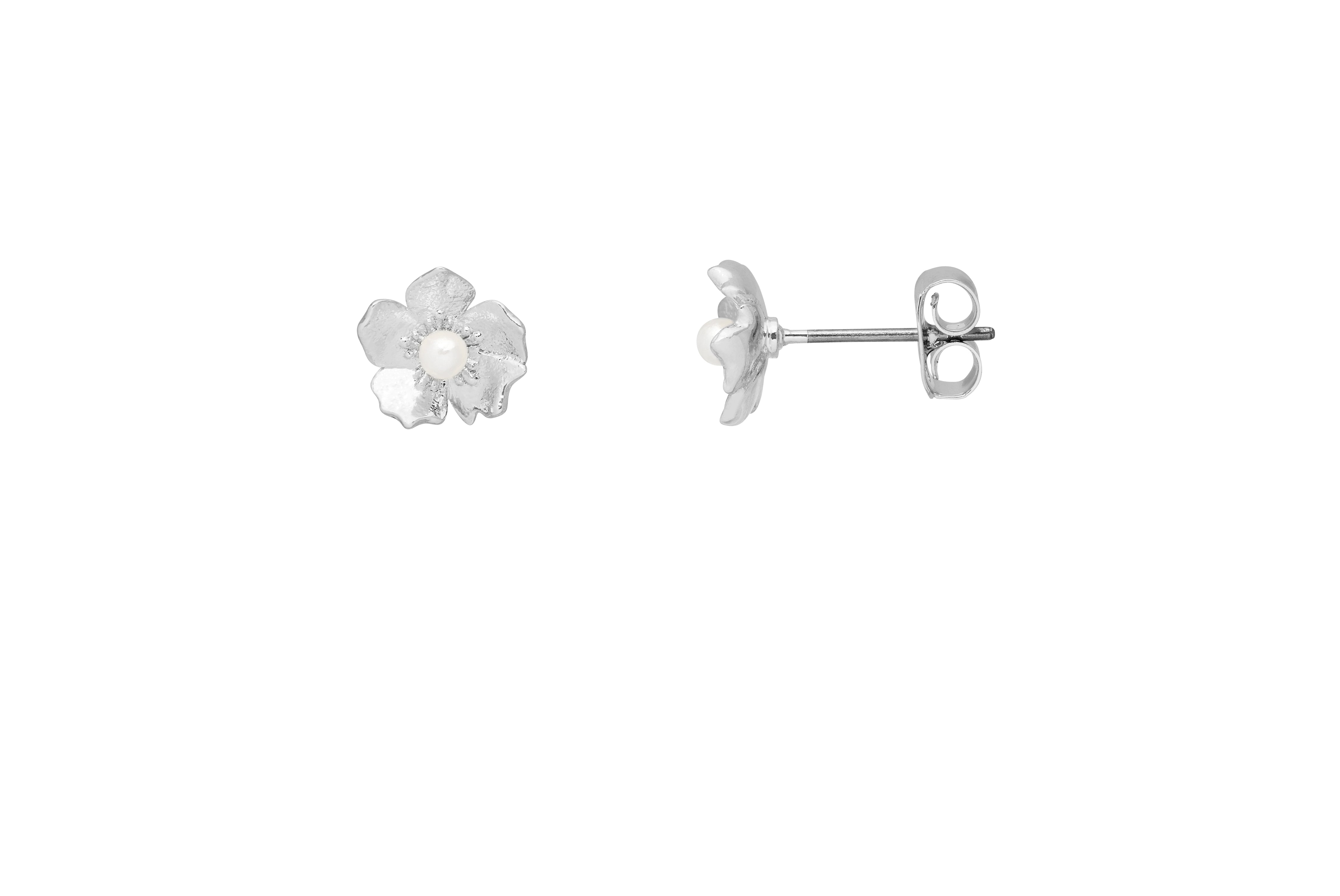 Petite Pearl Buttercup Stud Earrings - Elegant & Dainty Jewelry for Women - Perfect for Weddings, Parties & Everyday Wear