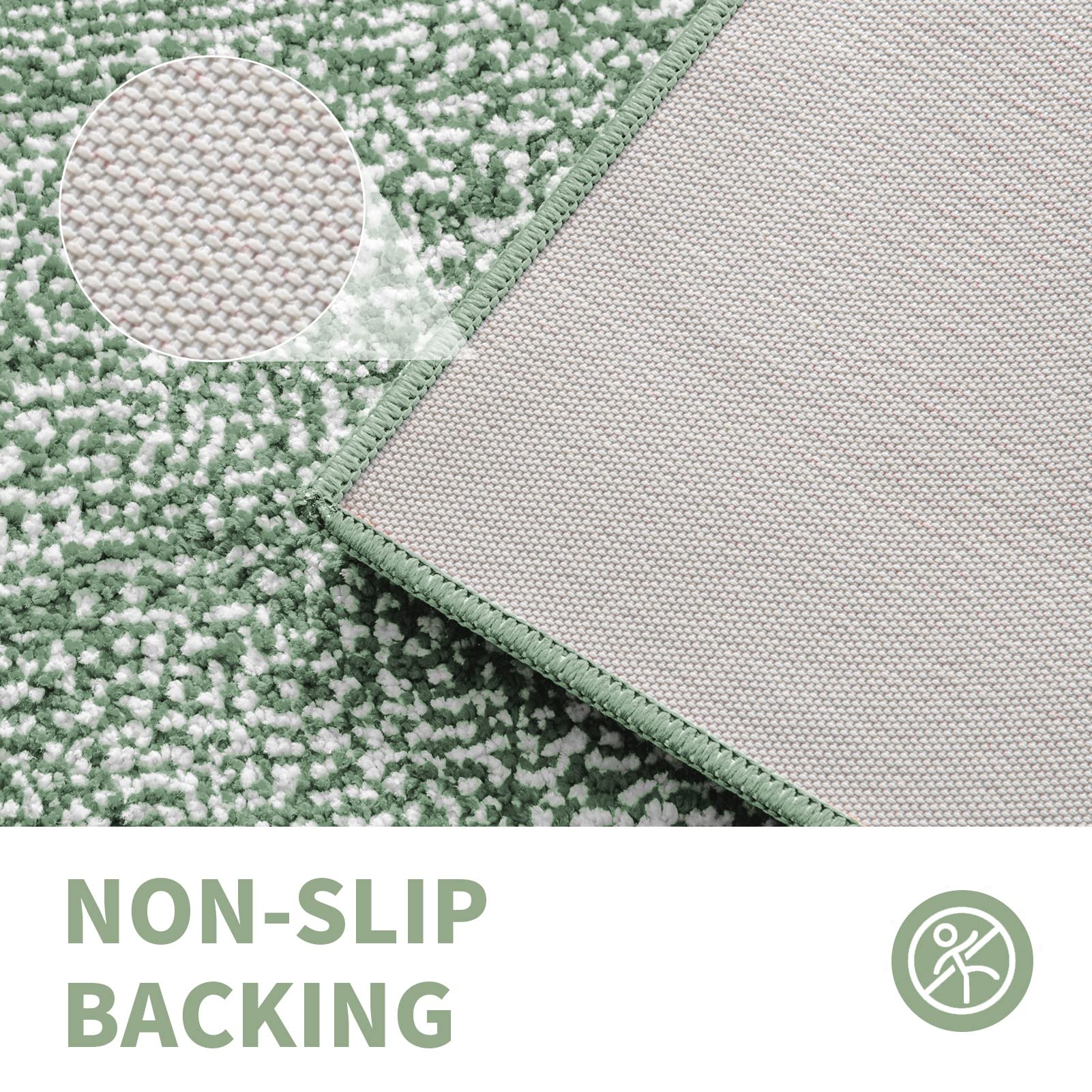 Non-Slip Fluffy Shaggy Bath Mat - Ultra Soft Absorbent Microfiber Bathroom Rug for Shower, Sink & Kitchen - Washable Sage Green Bath Mat 16