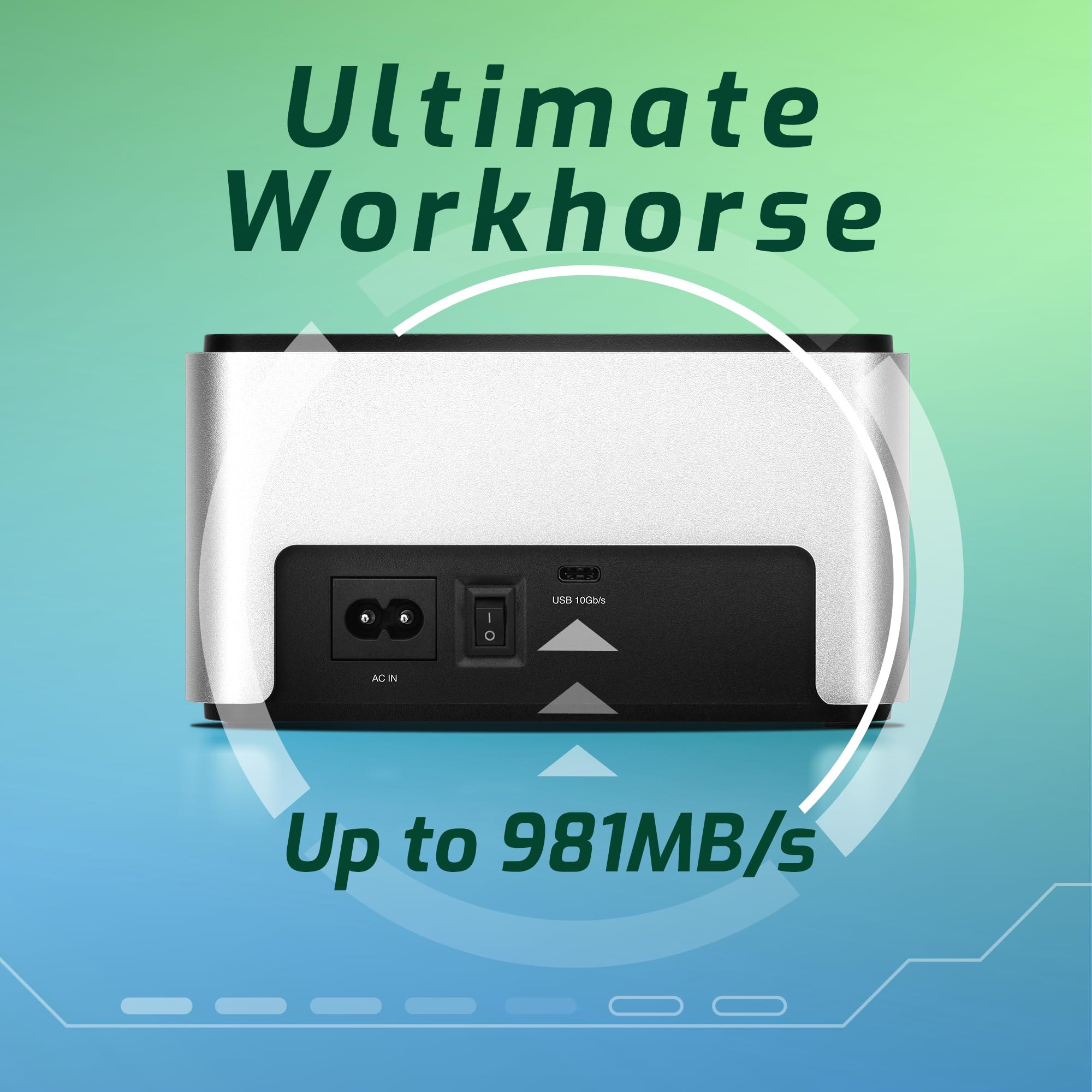 OWC Drive Dock USB-C Dual Bay External Hard Drive Enclosure - 10Gbps USB 3.1 Gen 2 for Mac & PC (OWCTCDRVDCK) - Perfect for Data Backup, Video Editing & External Storage Expansion
