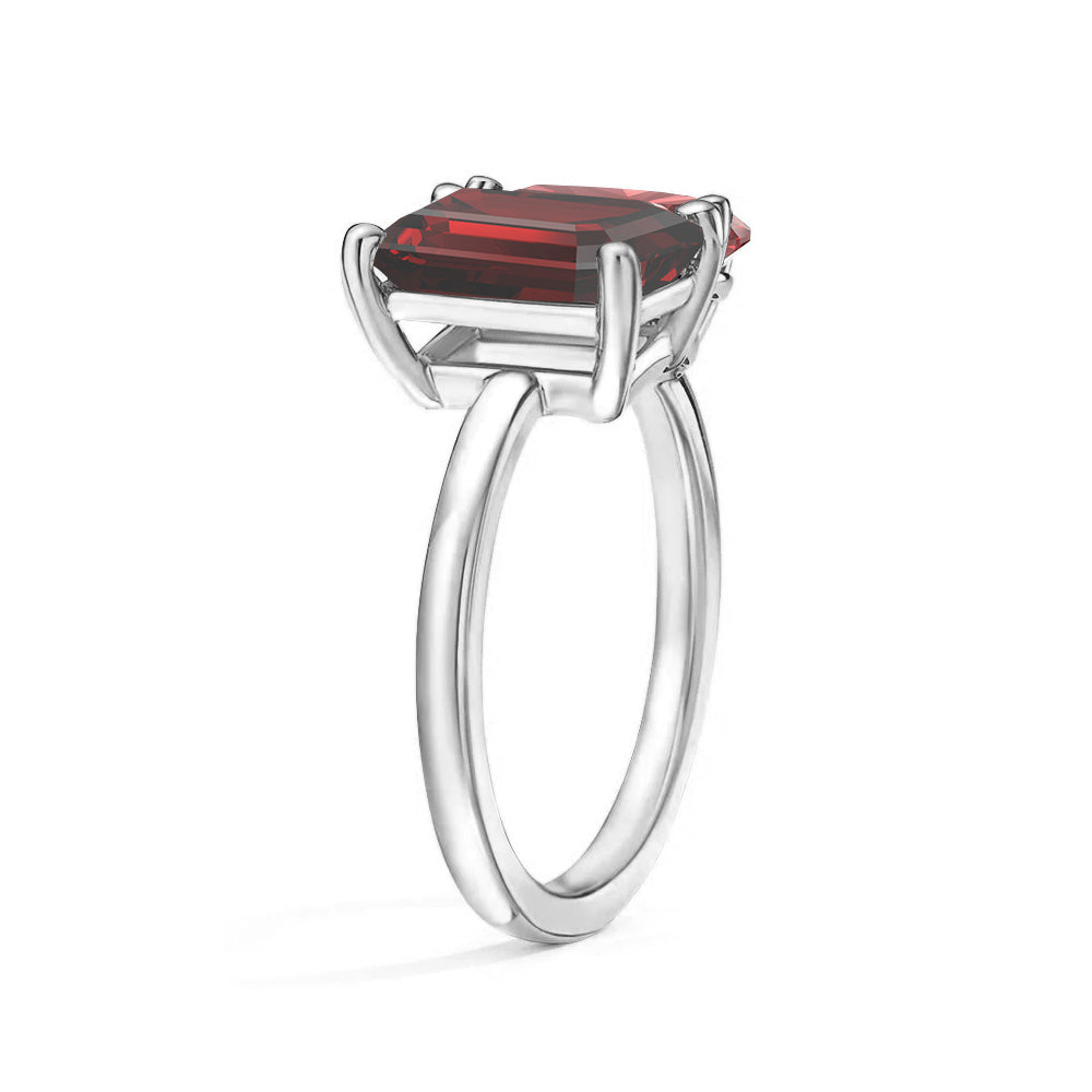 Personalized Garnet Birthstone Ring for Couples - Custom Toi et Moi Anniversary Ring for Her - Romantic Gift for Valentine's Day, Engagement or Wedding Anniversary (Perfect for February Birthdays)