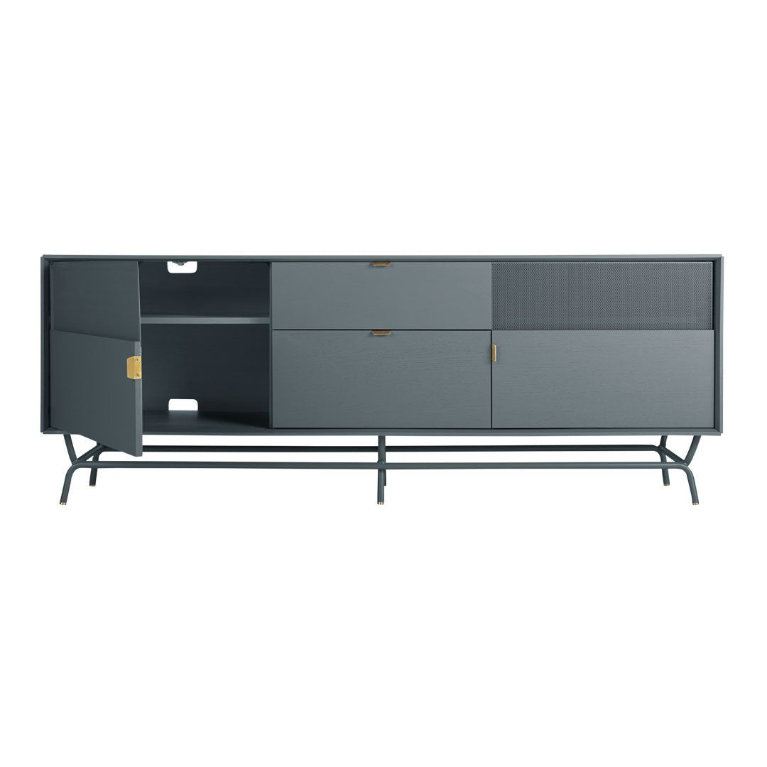 2-Door 2-Drawer Entryway Console Table - Modern Narrow Hallway Sofa Table for Small Spaces, Living Room & Bedroom Storage Furniture