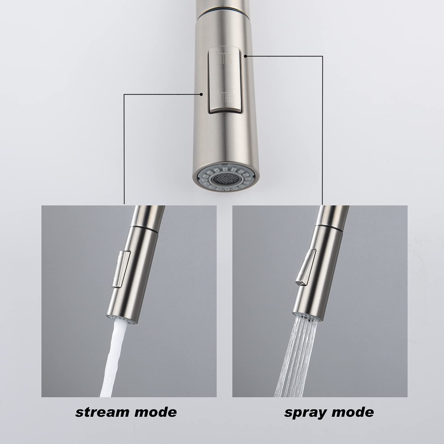Brushed Nickel Pull Down Sprayer Kitchen Faucet - Touch Control for Easy Use | Perfect for Modern Kitchens, Dishwashing & Cooking
