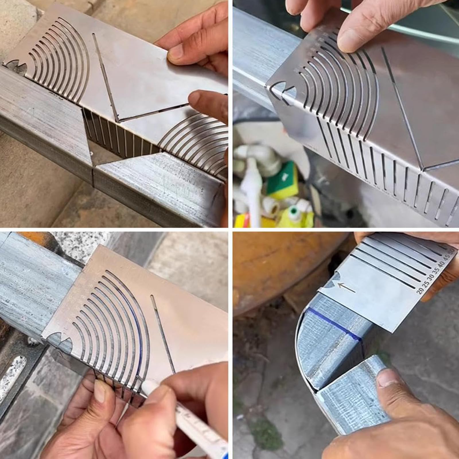 **Angle & Arc Marking Tool - Multi-Functional Metal Marking Gauge for Steel Pipe Bending, Metalworking & Engineering with Square Steel Guide | Perfect for DIY, Welding, and Fabrication Projects**