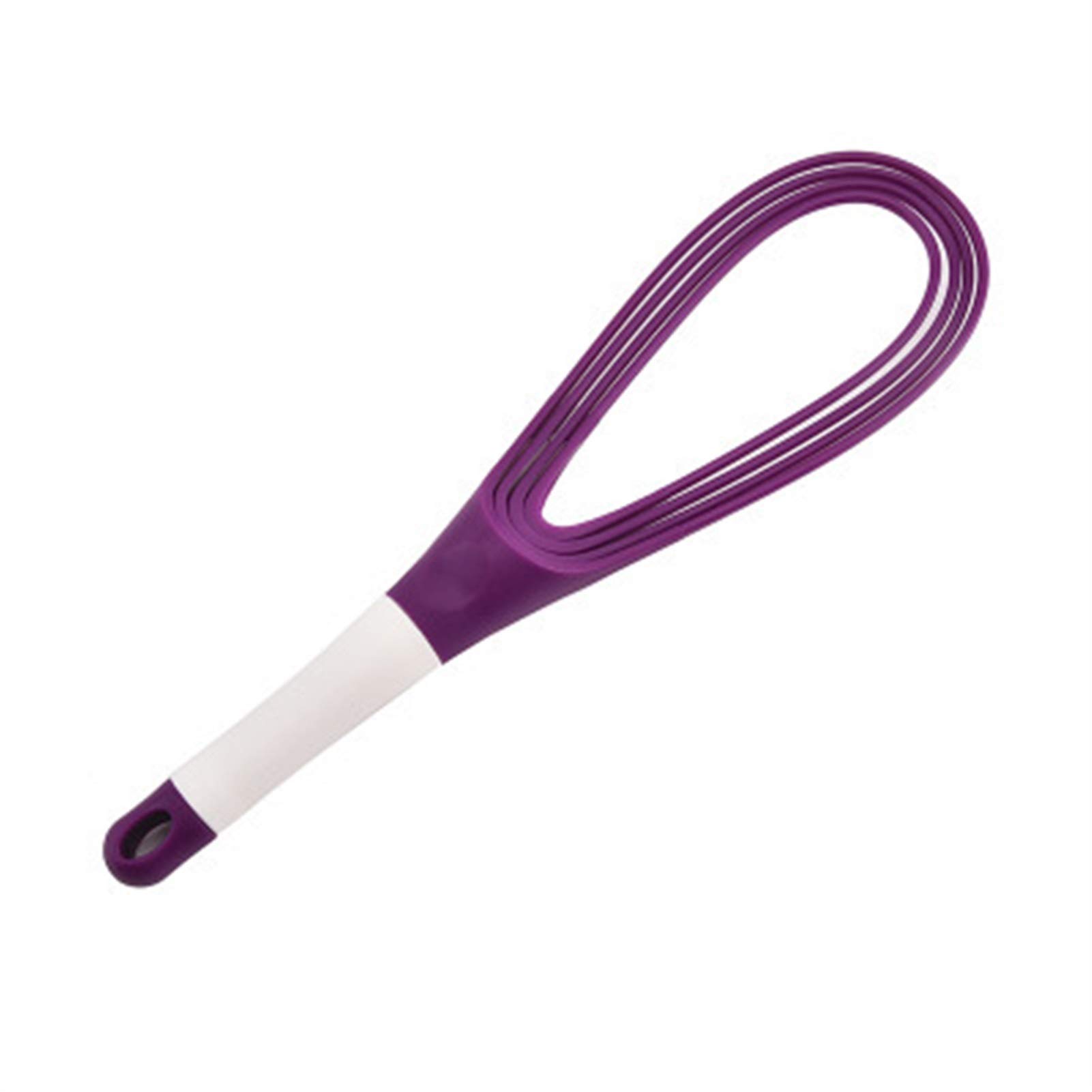 Premium Rotatable Balloon & Flat Whisk - 2-in-1 Kitchen Tool for Baking, Mixing Eggs & Kneading Dough - Durable Plastic Egg Beater & Dough Blender - Perfect for Cakes, Pancakes & Homemade Bread (Purple)