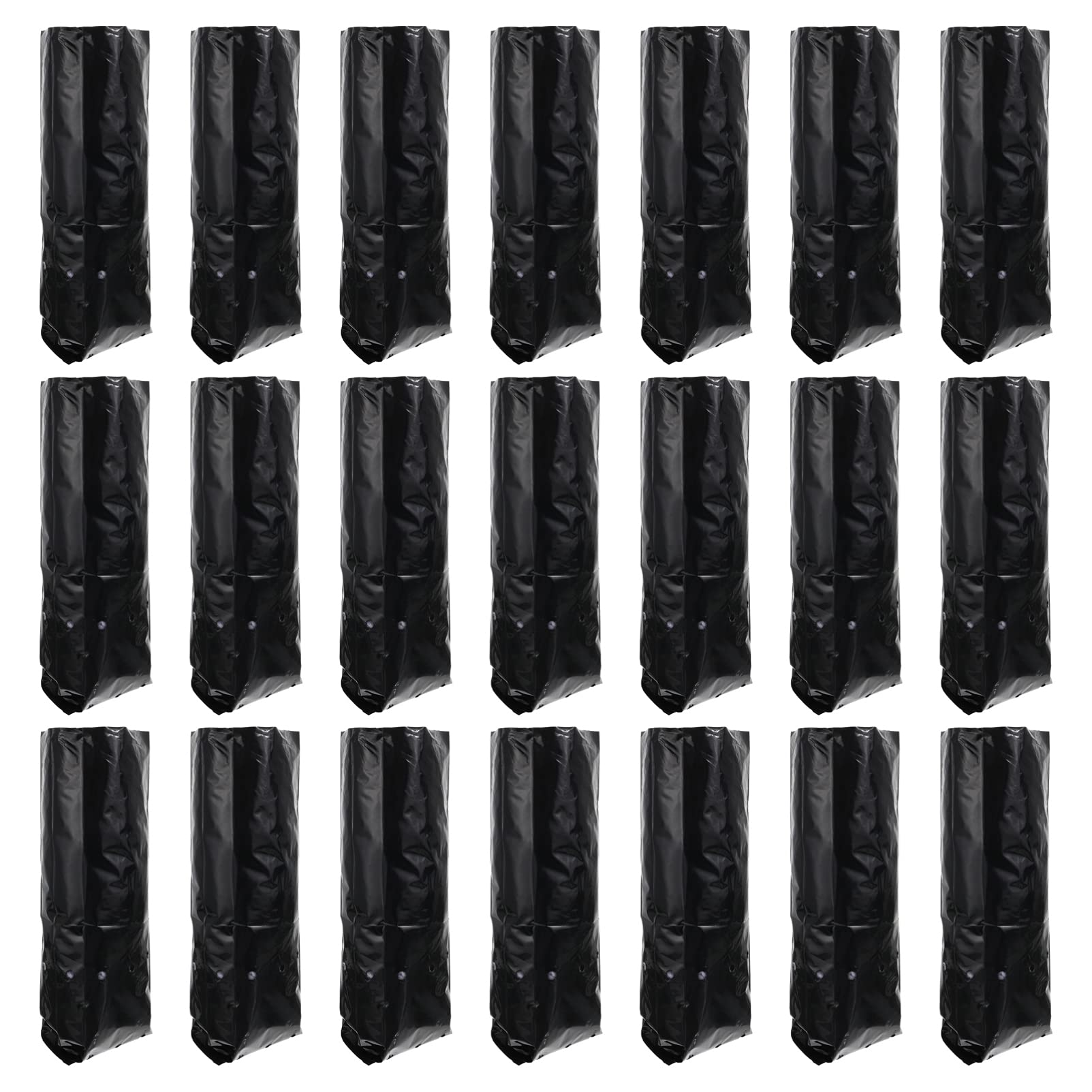 Hemoton 100pcs Black Sapling Bags - Heavy Duty Plant Grow Bags for Garden, Nursery, Flower & Vegetable Planting | Reusable Planting Pouch for Indoor/Outdoor Gardening, Farming & Hydroponics
