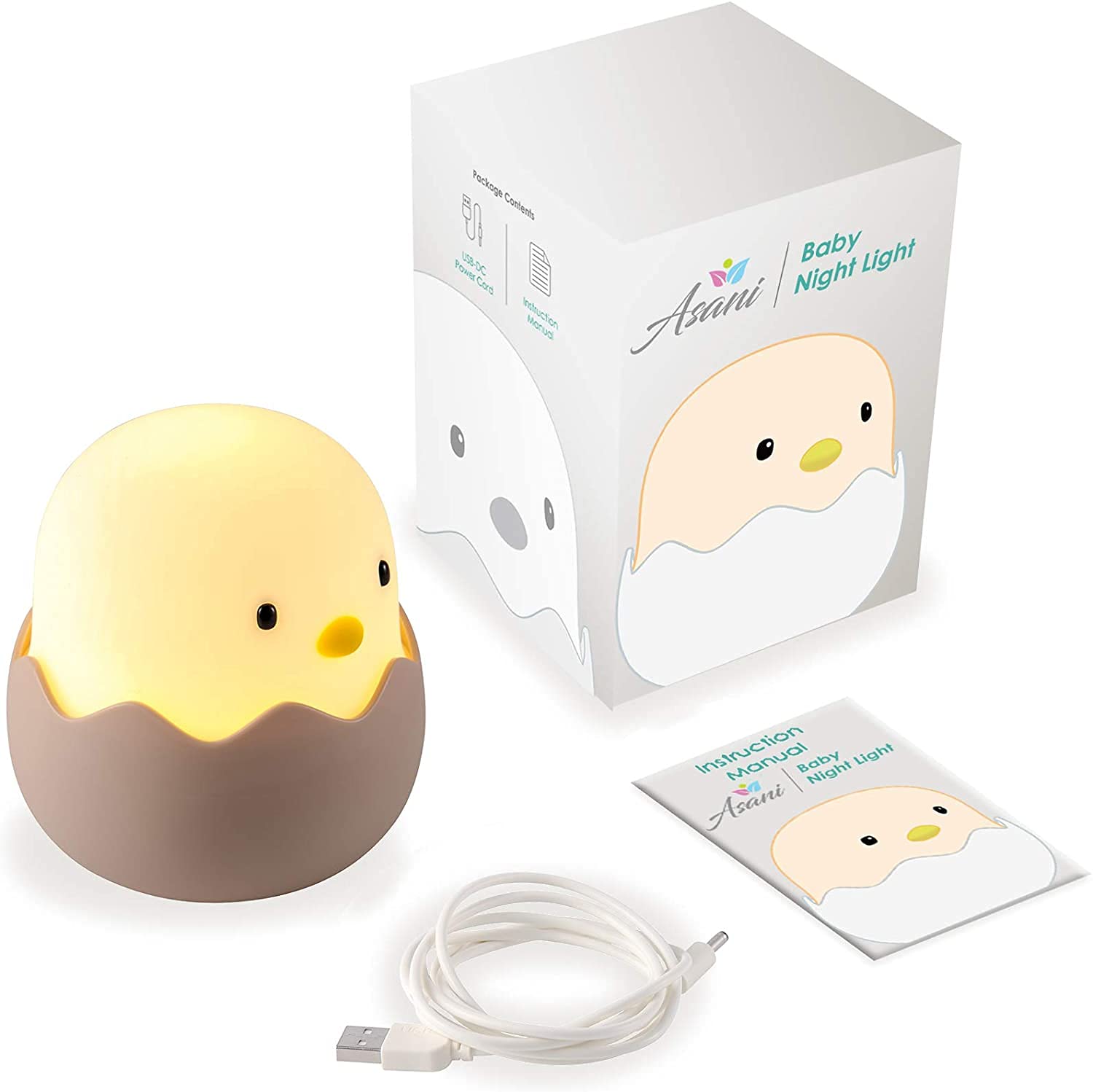 Cute Egg Shell Night Light - Rechargeable LED Dimmable Nursery Lamp with 20-Minute Timer & Touch Control, Perfect for Baby Girls' Rooms, Women's Bedrooms & Living Room Decor | Soft Lighting for Night Feeding, Reading & Relaxation