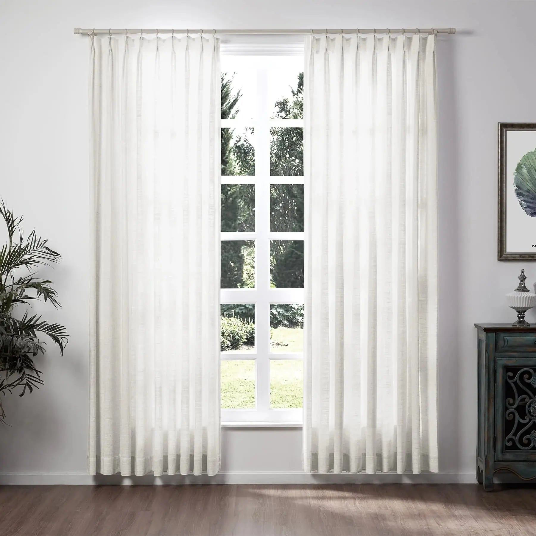 Blackout Linen Pinch Pleat Curtains - Ready Made Thermal Insulated Drapes for Living Room, Bedroom & Home Decor - Light Blocking & Noise Reducing Window Treatments