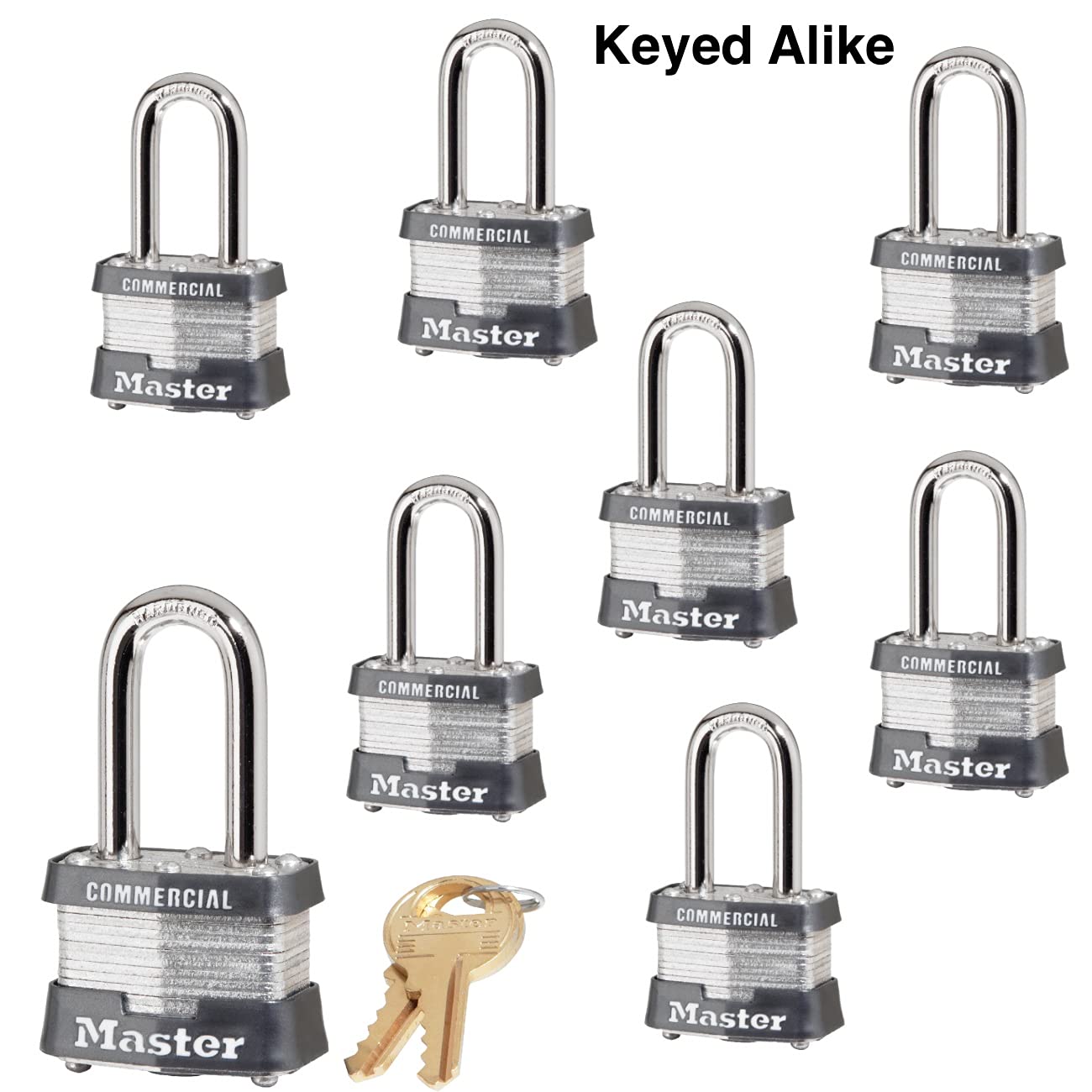 Master Lock 3KALF-8 Keyed Alike Padlock Set (3-Pack) - High Security Outdoor & Indoor Use for Lockers, Storage Units & Toolboxes