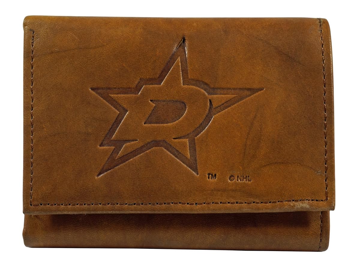 Dallas Stars NHL Embossed Leather Trifold Wallet - Officially Licensed Men's Wallet for Hockey Fans - Perfect for Game Day, Collectors & Everyday Use