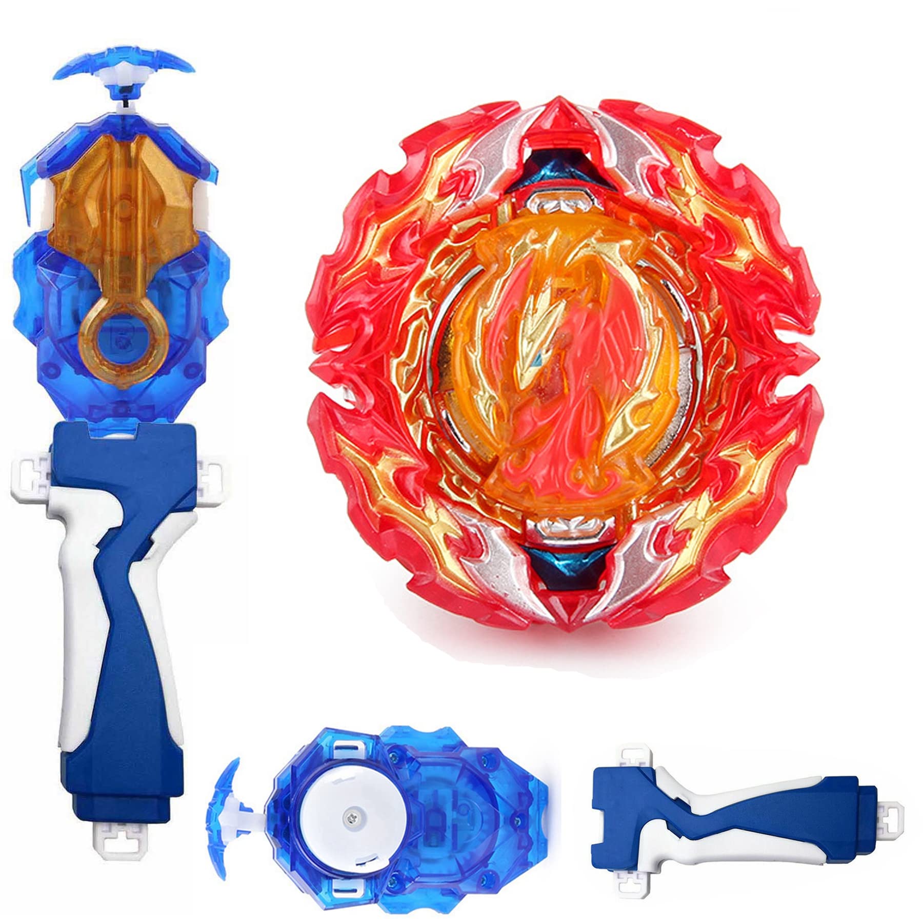 DYT Burst Booster B-191 02 Prominence Phoenix DB Dynamit Starter Beyblade Battle Spinning Top Toy with Custom Launcher for Left & Right Spin - Perfect for Competitive Battles and Collection (B-191 02)