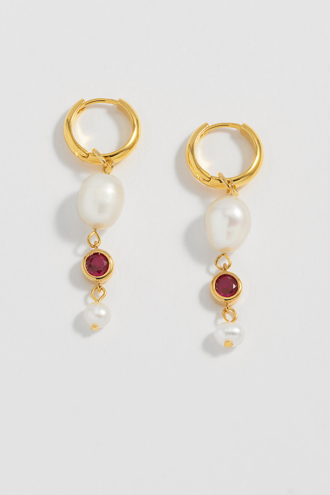 Elegant Pearl CZ Drop Hoop Earrings for Women - Fashion Jewelry Gift for Wedding, Party & Everyday Wear