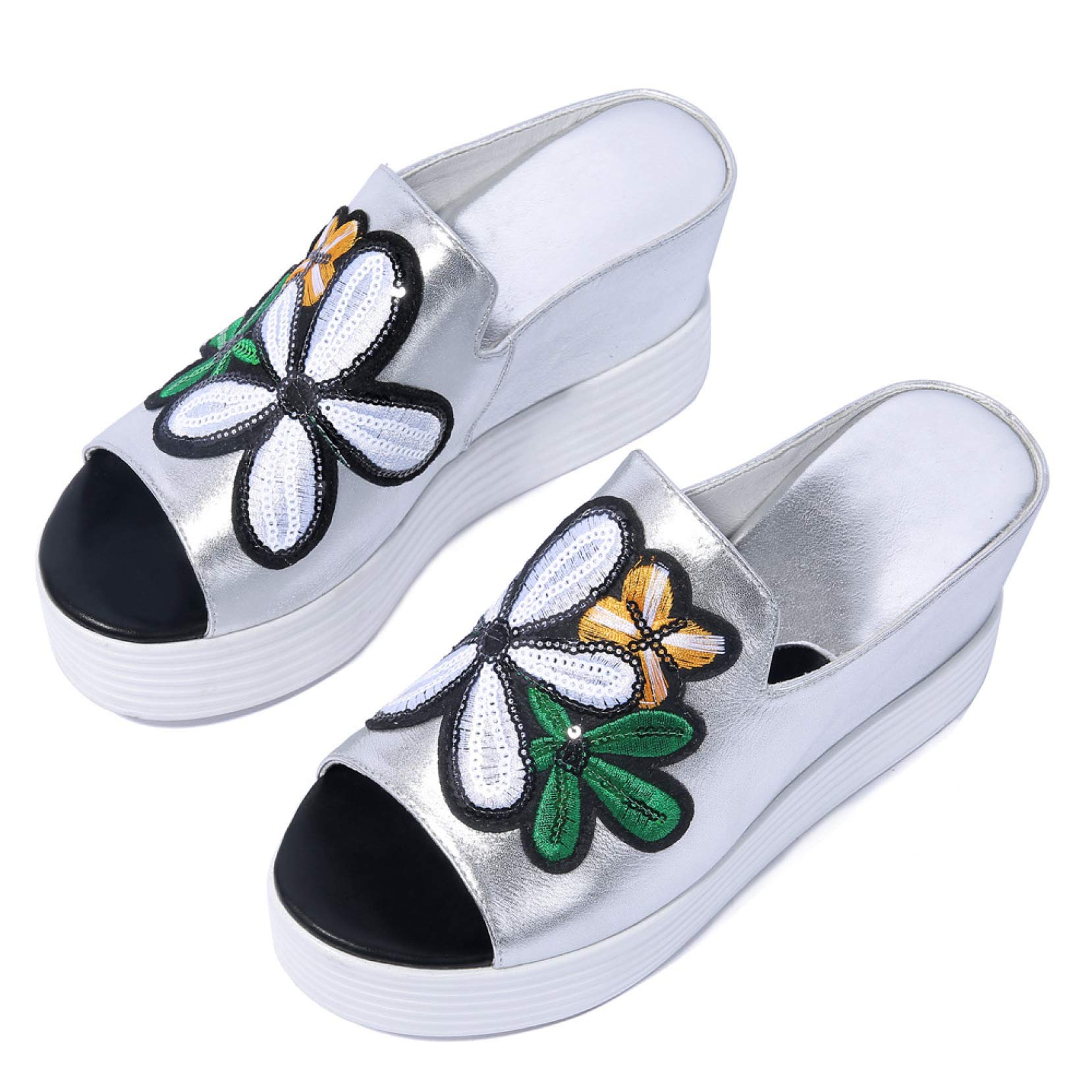 Women's Comfortable Platform Wedge Sandals - Slip On Peep Toe High Heel Slides for Casual Wear | Perfect for Summer Outfits, Beach Vacations & Everyday Comfort