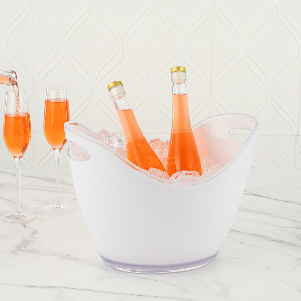 Premium 7.4 Quart Frosted Champagne & Wine Cooler Bucket - 13.75