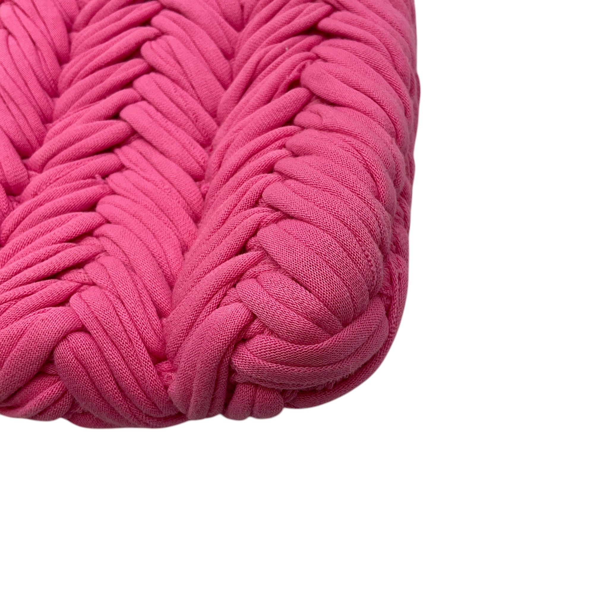 JW Anderson Pink Small Chain Hobo Knitted Shoulder Bag for Women - Trendy Knit Crossbody Purse with Metal Chain Strap, Perfect for Casual Outings & Date Nights
