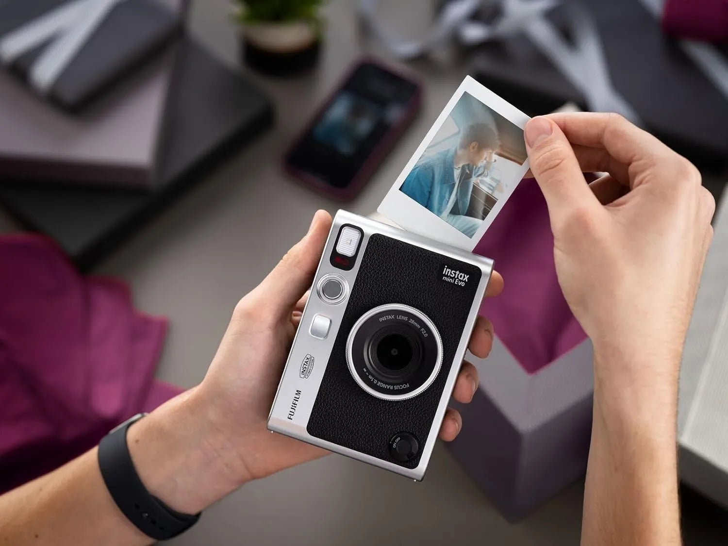 FUJIFILM INSTAX MINI EVO Hybrid Instant Camera - Print Digital Photos Instantly | Perfect for Travel, Parties & Memory Keeping