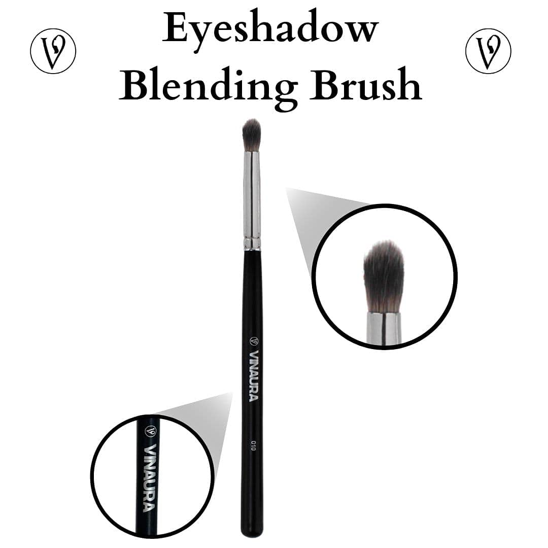 VINAURA Pro Dual Fiber Eyeshadow Blending Brush - Real Hair Makeup Brush for Face & Eye | Professional Crease Line & Shadow Blender | Perfect for Daily Makeup, Smokey Eyes & Contouring (Makeup Accessories)