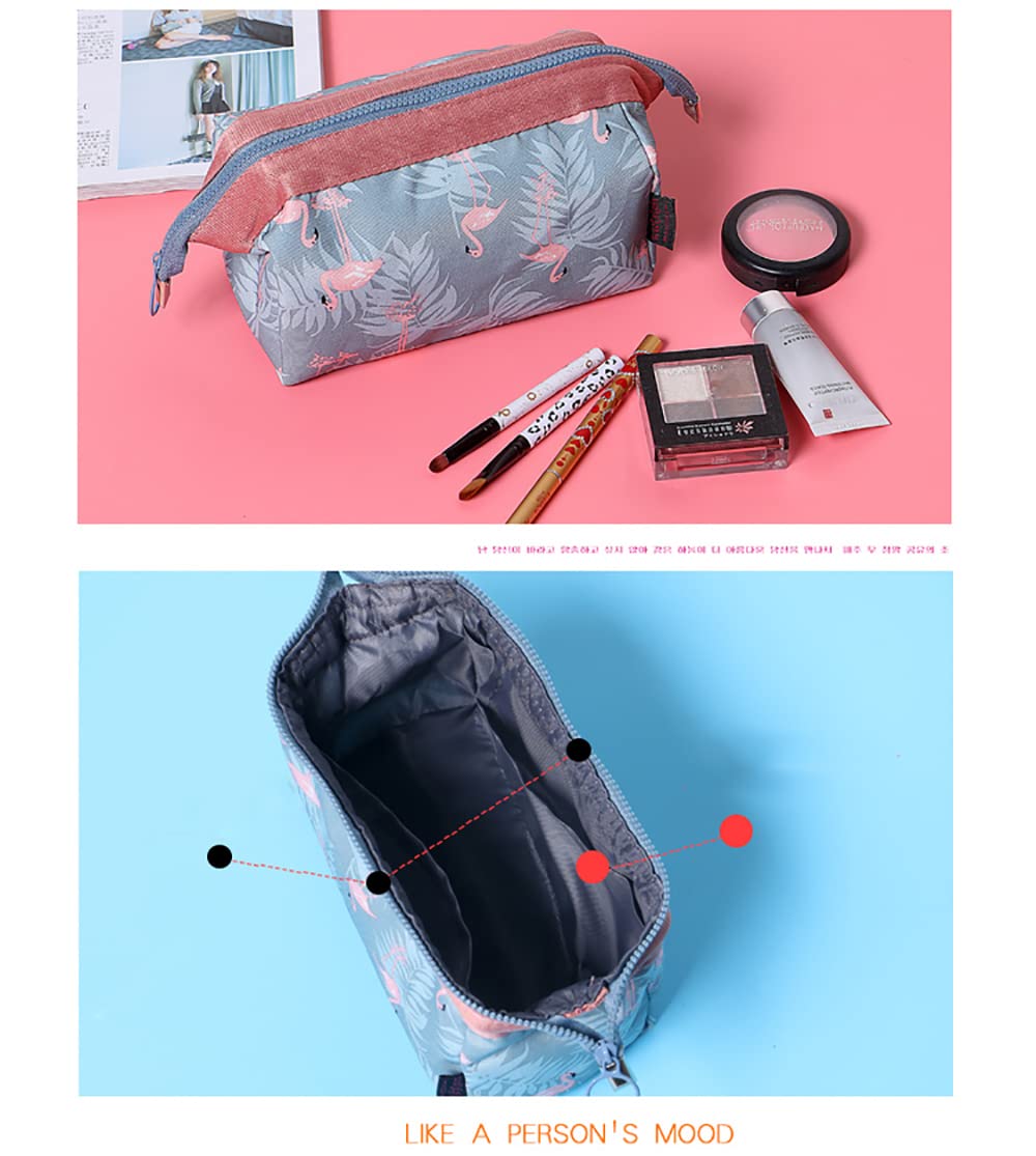 Waterproof Flamingo Cosmetic Bag for Women & Girls - Travel Makeup Organizer, Portable Toiletry Wash Bag - Perfect for Gym, Vacation & Daily Use