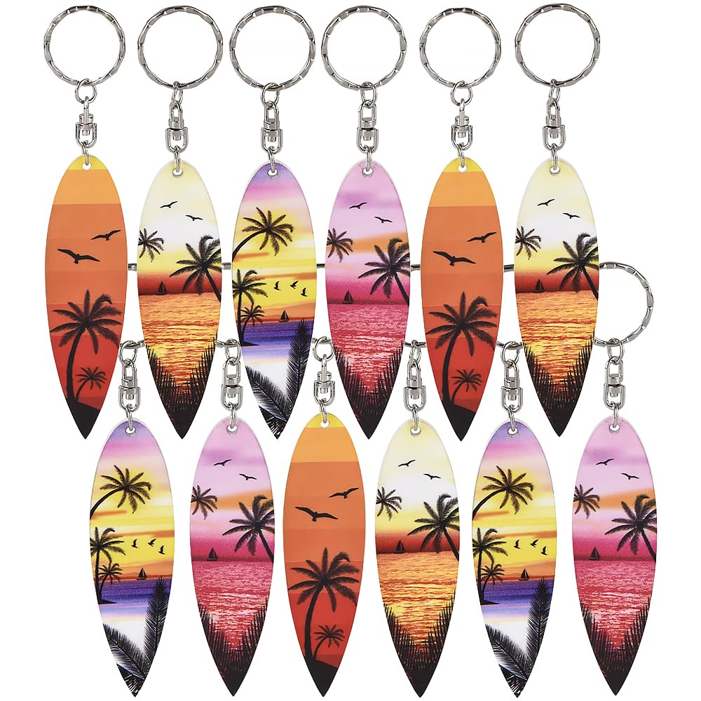 4 Inch Wooden Surfboard Keychain - Handcrafted Beach Theme Keyring for Surfers & Travelers - Perfect for Keys, Bags, Gifts & Beach Accessories
