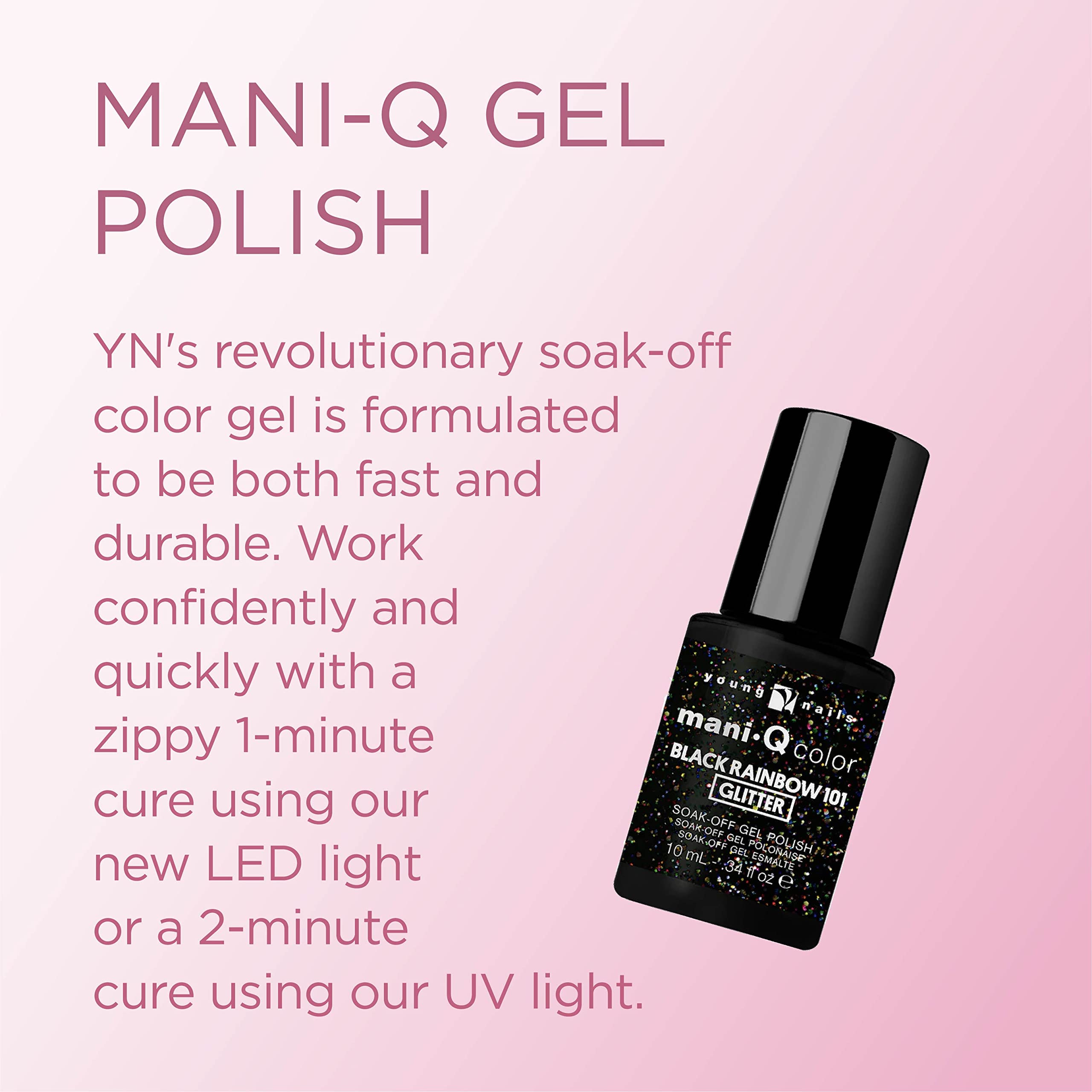 Young Nails Mani-Q Gel Polish - Long-Lasting Color Gel for Natural & Artificial Nails | LED/UV Cured, Soak Off Formula (0.34 fl oz) - Perfect for Salon, Home Manicures & Nail Art Designs