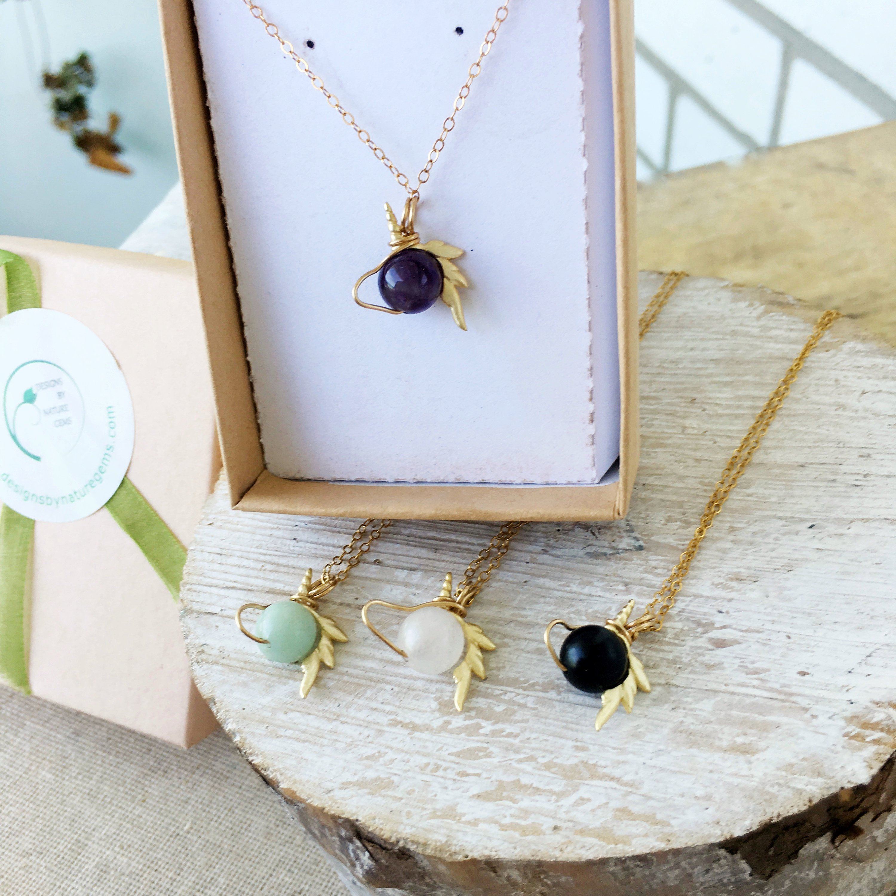Obsidian Necklace with Unicorn Charm - 14K Gold Filled Pendant for Women, Spiritual Protection & Fashion Jewelry - Perfect for Gifts, Meditation & Everyday Wear