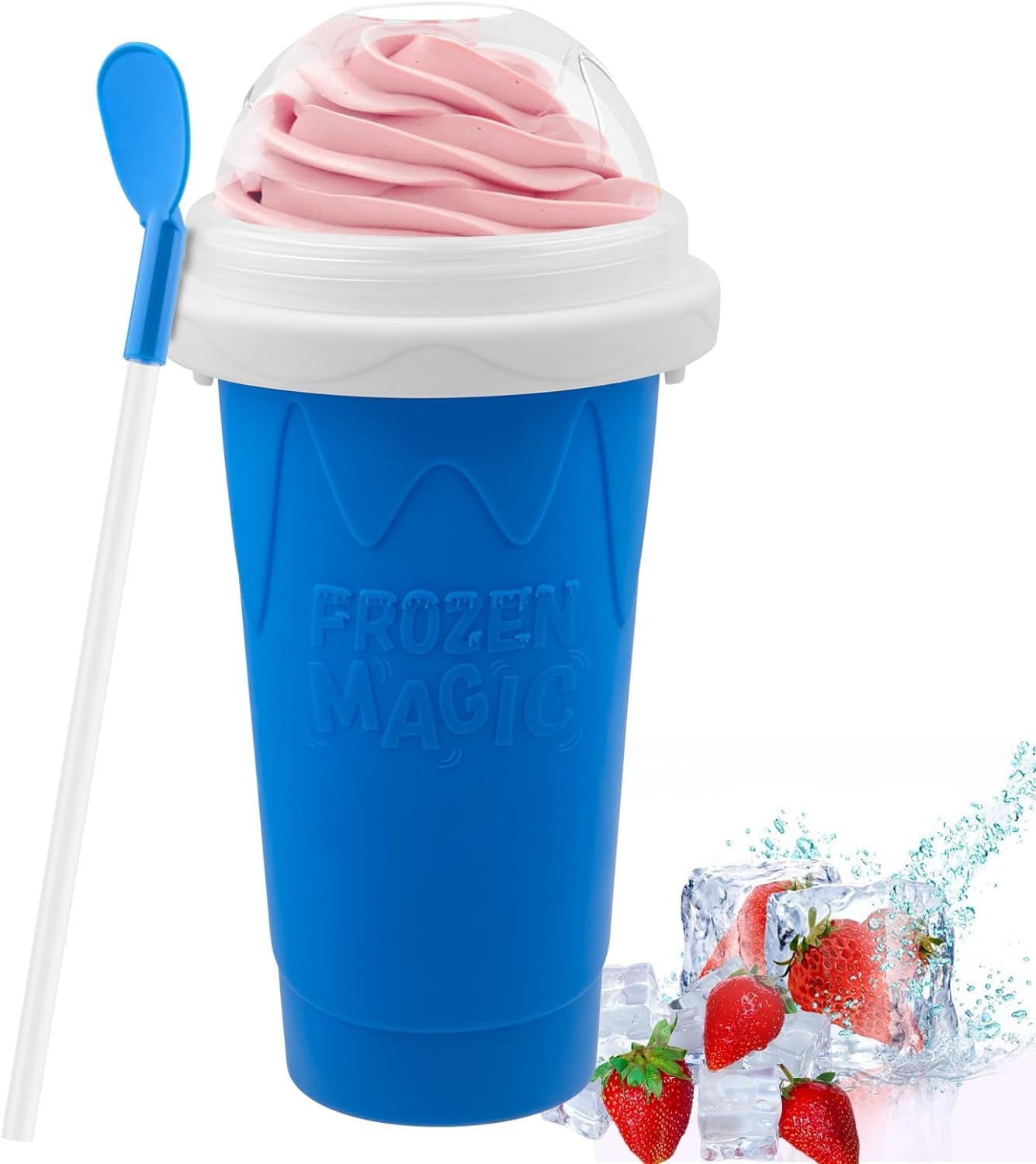 Magic Slushie Maker Cup - Quick Frozen Reusable Slushy Cup for Smoothies & Milkshakes | Portable Squeeze Ice Cooling Mug for Kids & Family | Perfect for Summer Parties, BBQs & Outdoor Activities