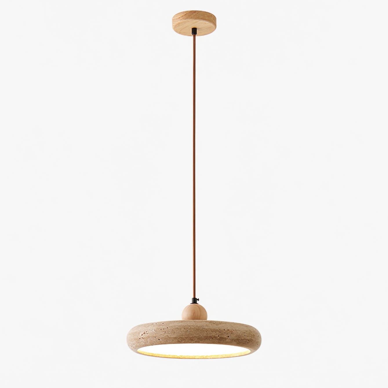 Aurelio Travertine Pendant Light - Modern Natural Stone Ceiling Fixture for Kitchen Island, Dining Room & Living Room Lighting