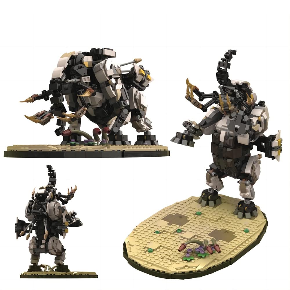 Forbidden West Tremortusk 1,203-Piece Building Toy Set - Zero Dawn Monster Tremortusk Model Building Blocks, Collector's Gift for Adult Gaming Fans - Iconic Machine Model with Display Stand - Perfect for Home Decoration, Gaming Room Display, and Collector's Showcase