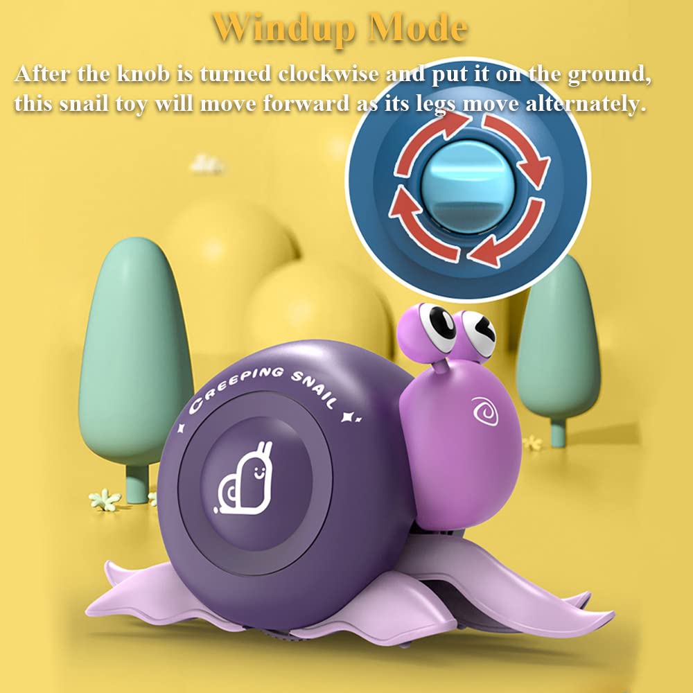 Dual Mode Wind-Up Crawling Snail Toy - Pull & Go Rope Bathtub Toy for Kids (Blue) | Fun Bath Time & Floor Play for Boys & Girls