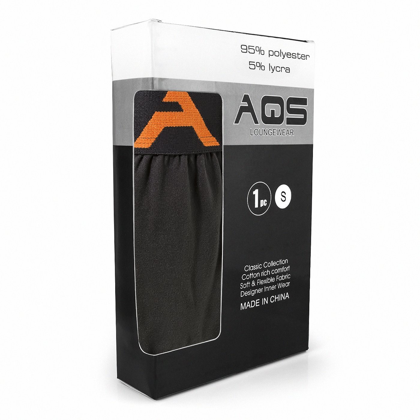 AQS Men's Lounge Pants - Soft Comfortable Sleepwear & Casual Pajama Bottoms (Small, Black/Orange) - Perfect for Relaxing at Home, Lounging & Sleeping