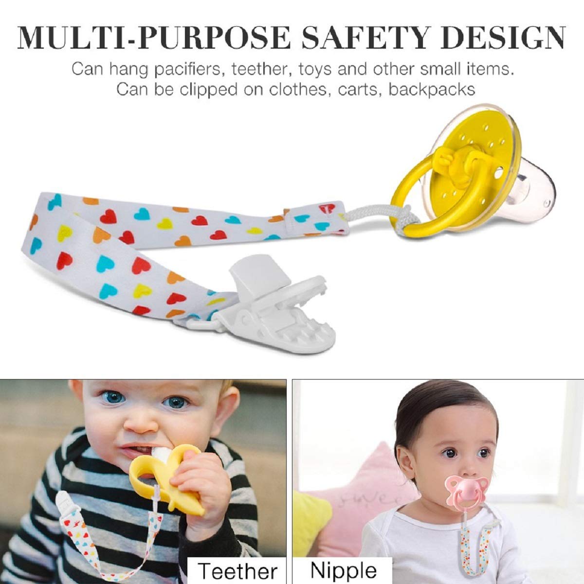 SYGA Airplane Design Baby Pacifier Teether with Belt Clip - Soft Silicone Soother for Infants & Toddlers - Perfect for Travel, Daycare, and On-the-Go Parenting