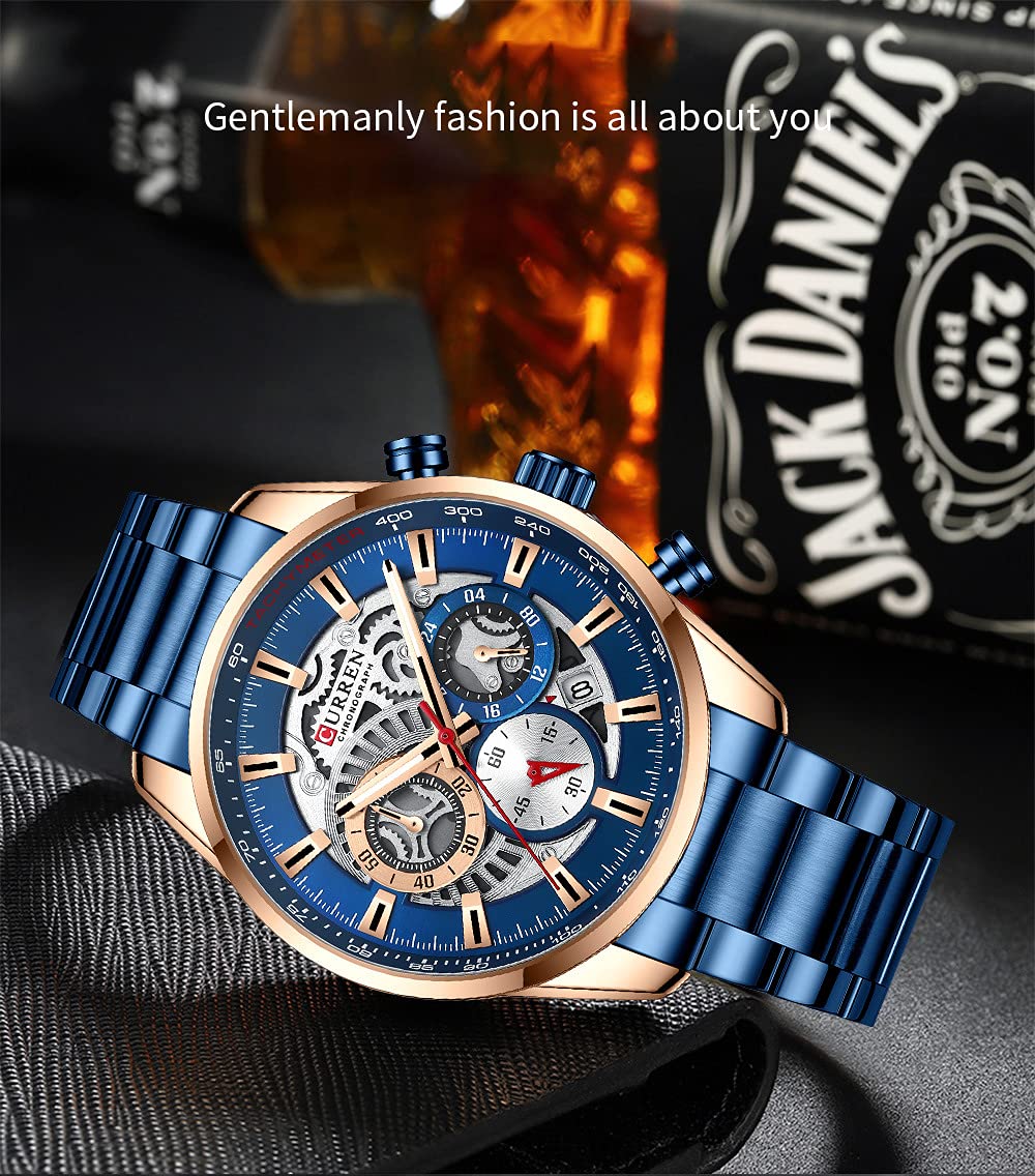 Luxury Men's Business Chronograph Watch - Stainless Steel Analog Quartz Wristwatch with Waterproof Design | Perfect for Office, Formal Events & Everyday Wear