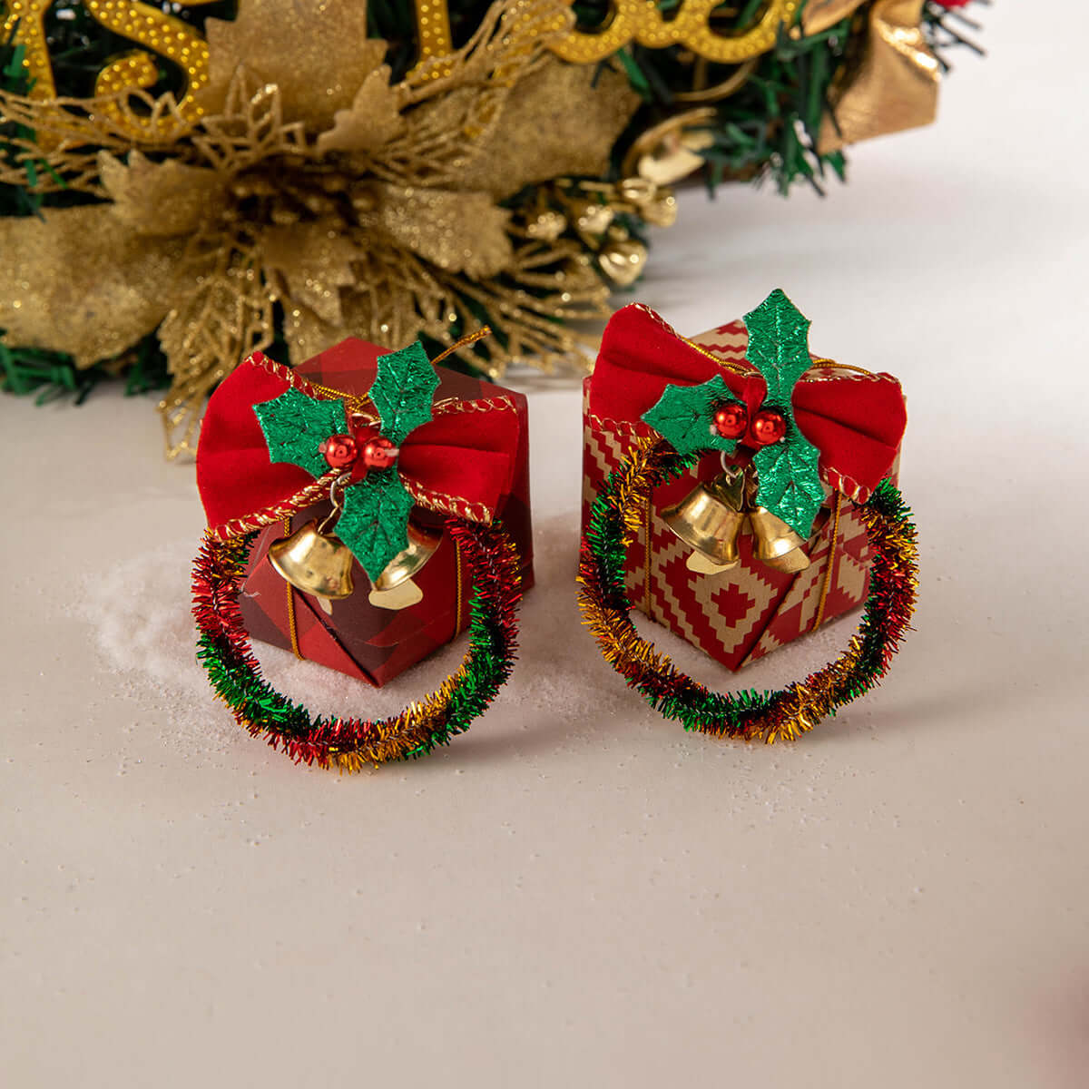 Festive Christmas Jingle Bell Tinsel Hoop Earrings for Women | Holiday Party Jewelry Gift | ER728 | Perfect for Xmas Celebrations, Office Parties & New Year Events