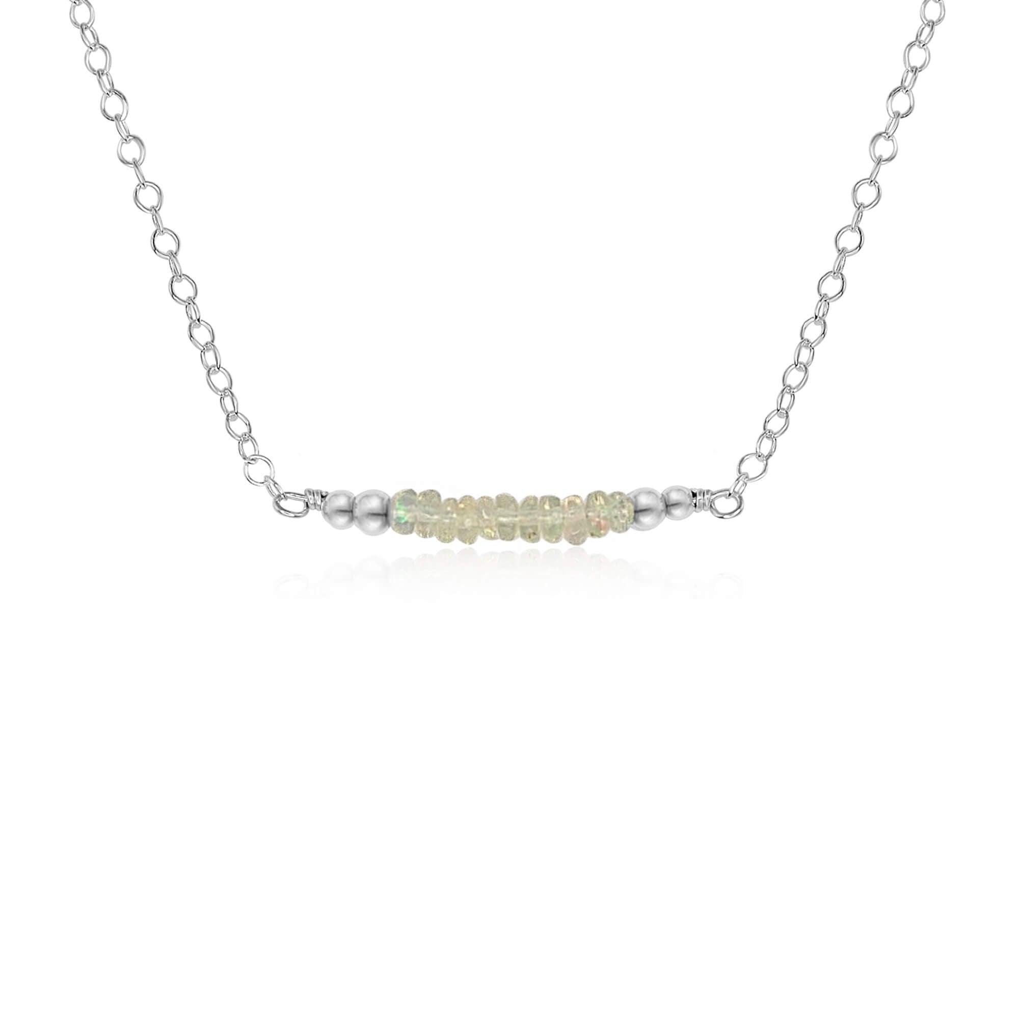 Sparkling Ethiopian Opal Faceted Bead Bar Necklace - Elegant Handmade Jewelry for Women, Perfect for Weddings, Parties & Special Occasions
